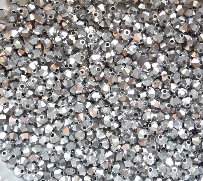 3mm Swarovski Crystal Metallic Crystal Comet Argent Light 2X FC Bicone beads 36/72/144/432/720 Pieces jewelry making, embroidery materials
