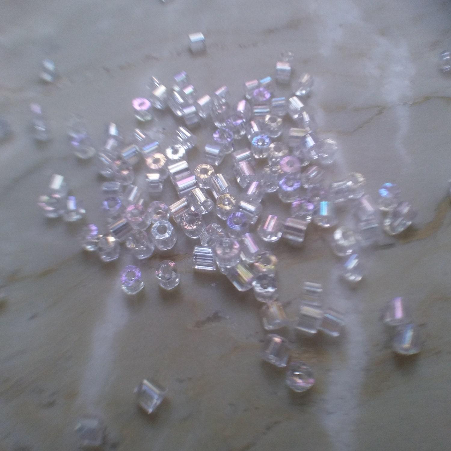 10/0 2 CutsCrystal Transparent Rainbow Seed Beads Vintage Czech Beads 50/100/500 Grams
