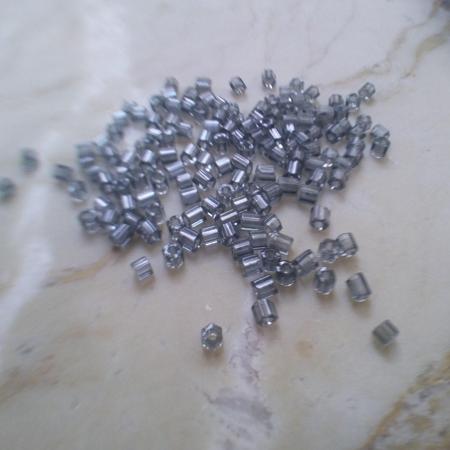 10/0 2 Cuts Smoke Grey Transparent seed beads Vintage Czech Beads 50/100/500 Grams
