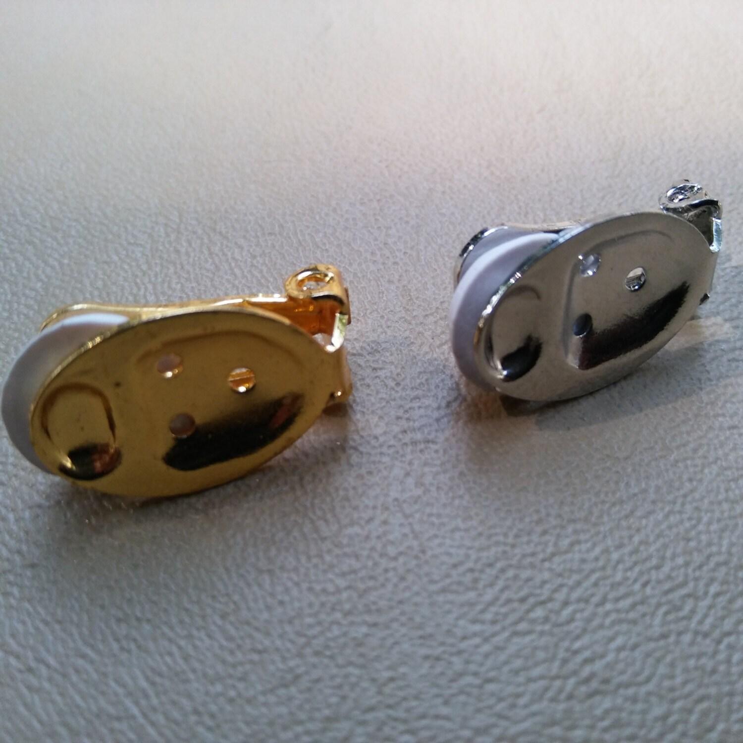 Clip-on Earrings Base Oval fits Oscar styled Earrings high quality 18x13mm base oval settings in Gold/Rhodium