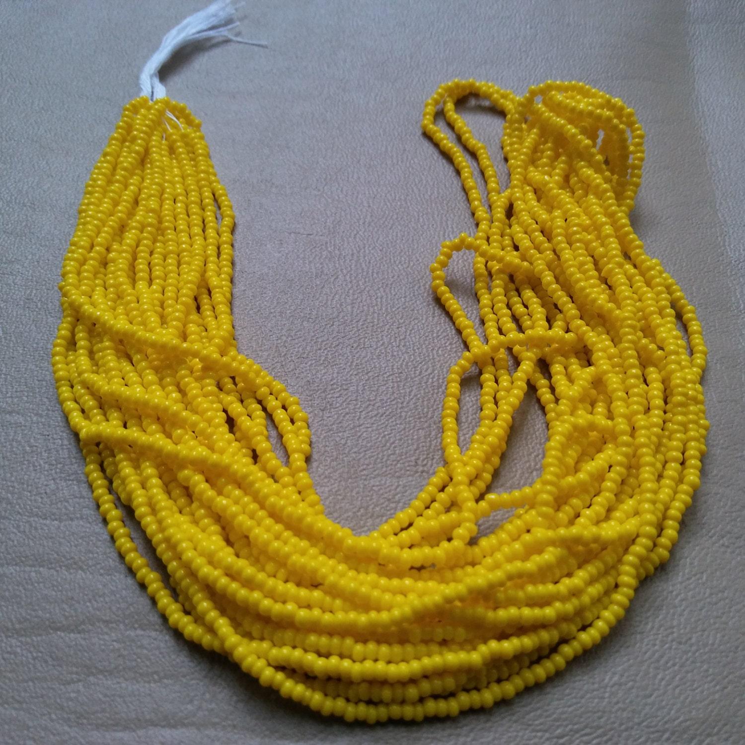 11/0 Czech Seed Bead Yellow Opaque 1/5/25/50/100 Full hanks Preciosa Ornella loose beads, mix beads, embroidery materials, craft supplies