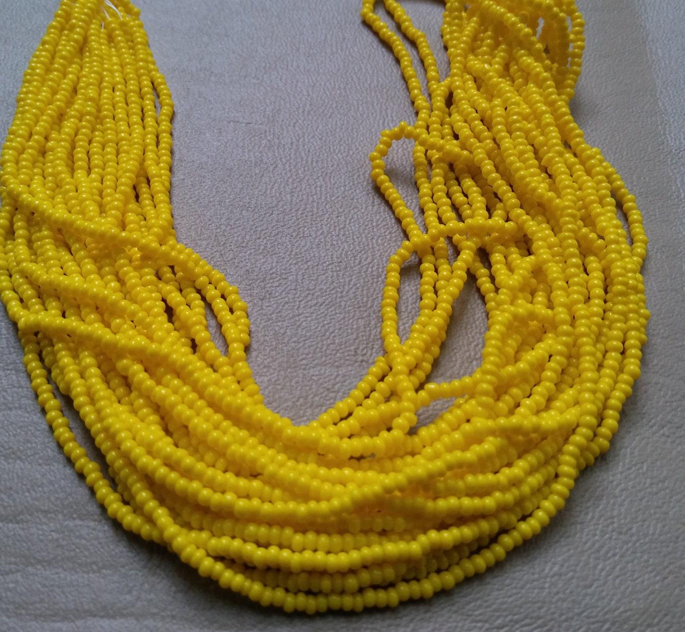 11/0 Czech Seed Bead Yellow Opaque 1/5/25/50/100 Full hanks Preciosa Ornella loose beads, mix beads, embroidery materials, craft supplies