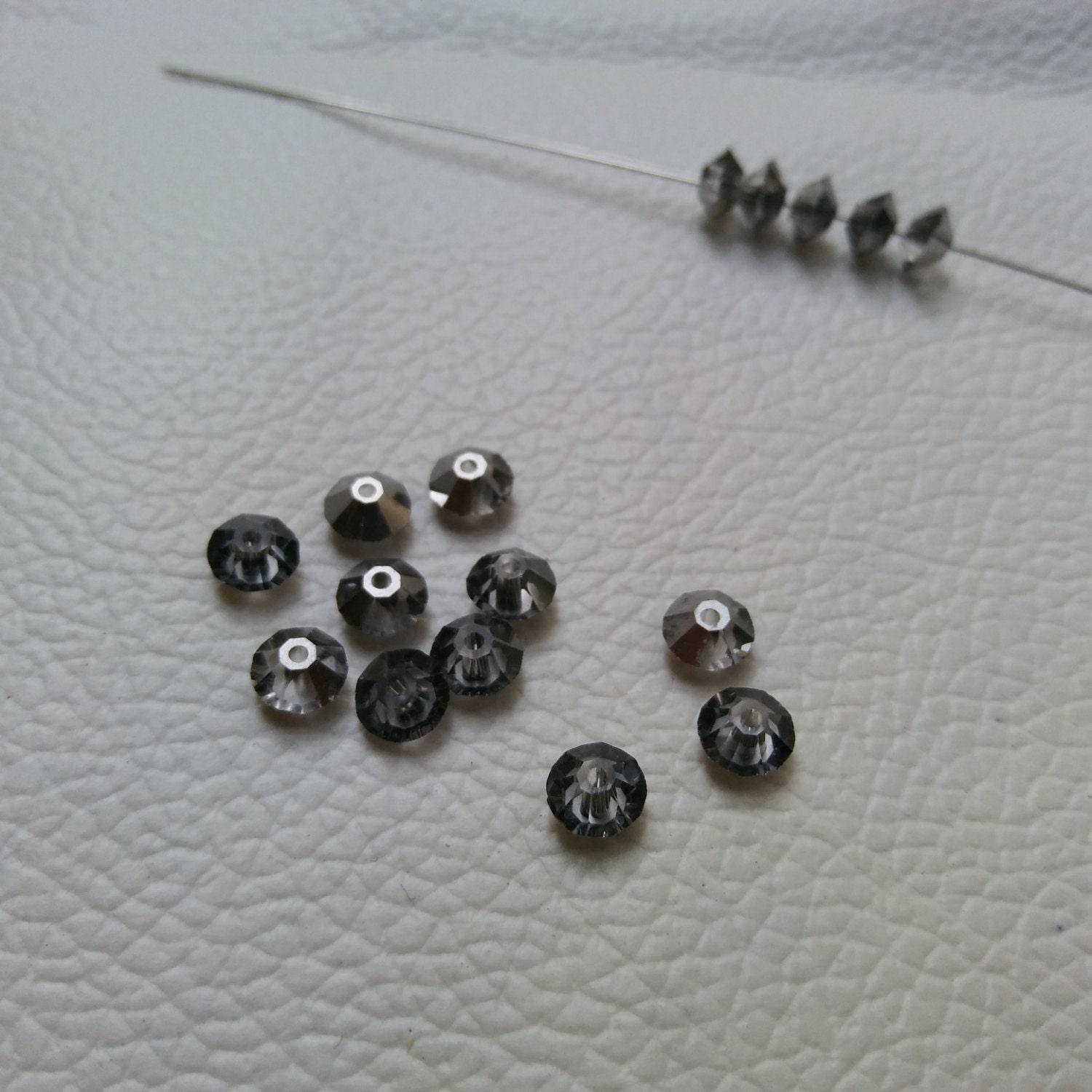 5x3mm Crystal Silvernight Preciosa Flat Bicone Spacer Beads 20/72/144/432/1000 Pieces jewelry making, vintage rare findings, premium beads