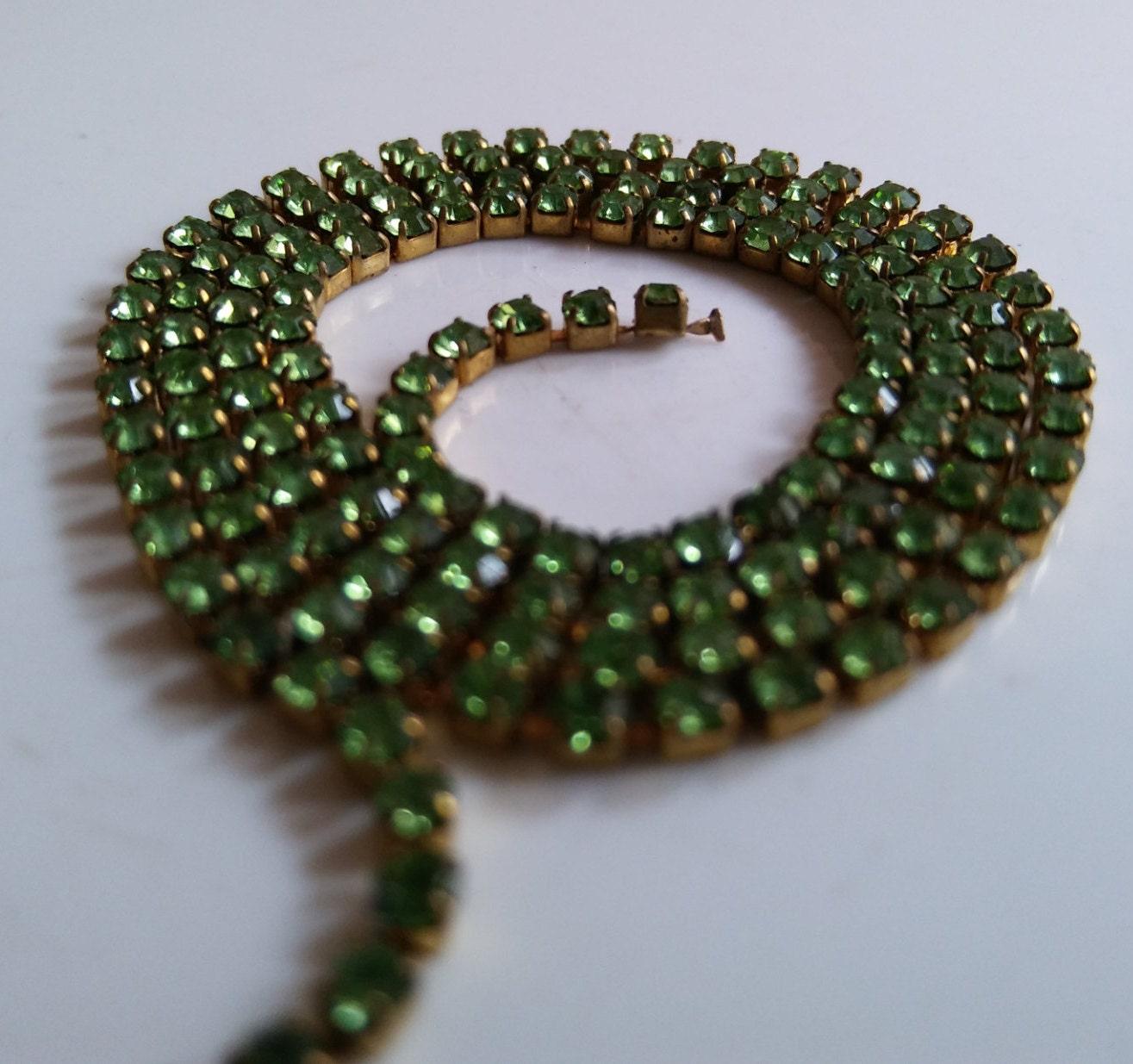 6 SS Rhinestone Chain Vintage Machine cut Peridot 2mm 1/2/5/15 Meters