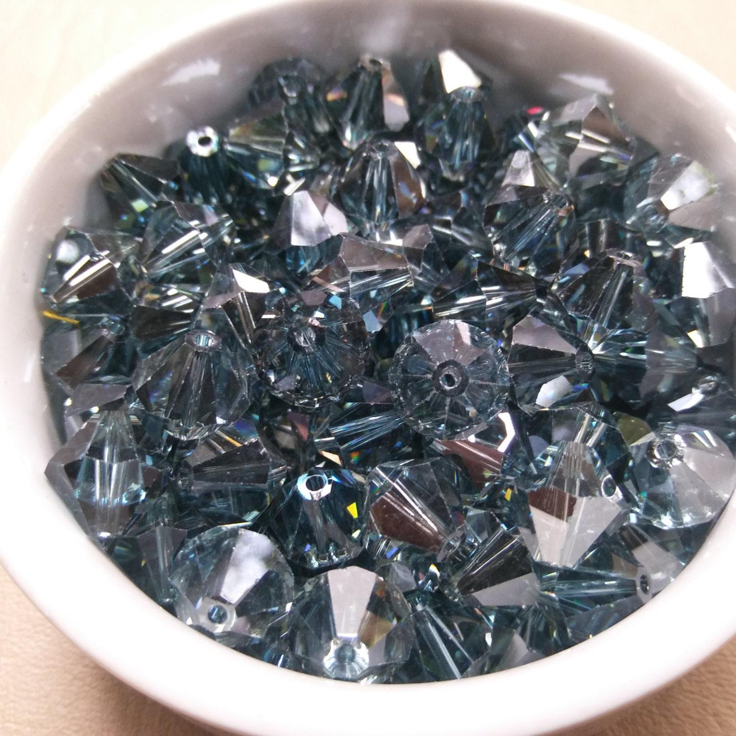 10mm SWAROVSKI, Rare Bicones Austrian, Aquamarine AB/Crystal/Jet Nut/Peridot/Crystal Blue Shade/Crystal Silver Night vintage rare beads