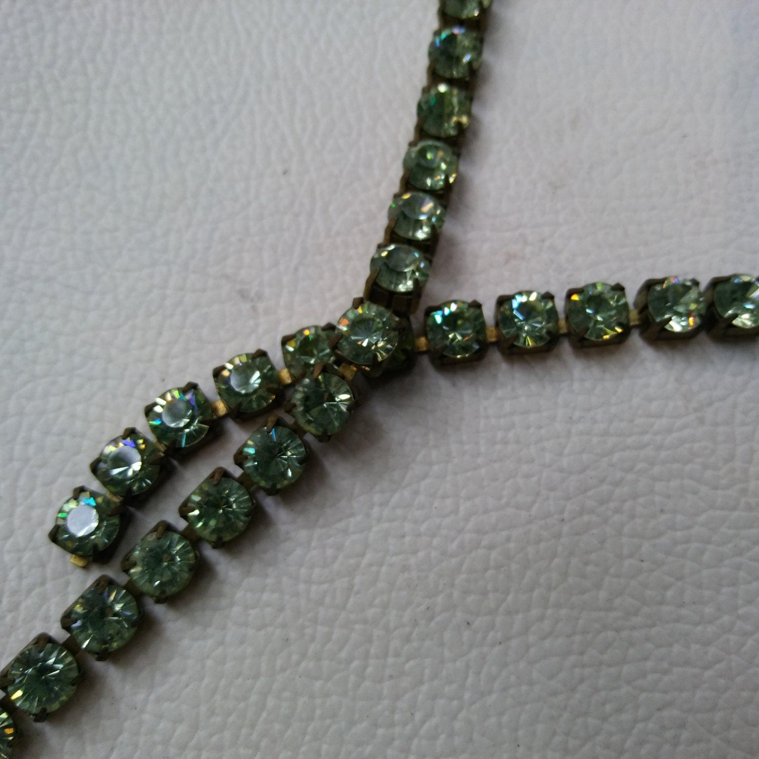 28SS Swarovski Rhinestone Close Chain Chrysolite Brass Settings 6mm (0.5 Metre) decoration wedding, jewelry making, strass chains, vintage
