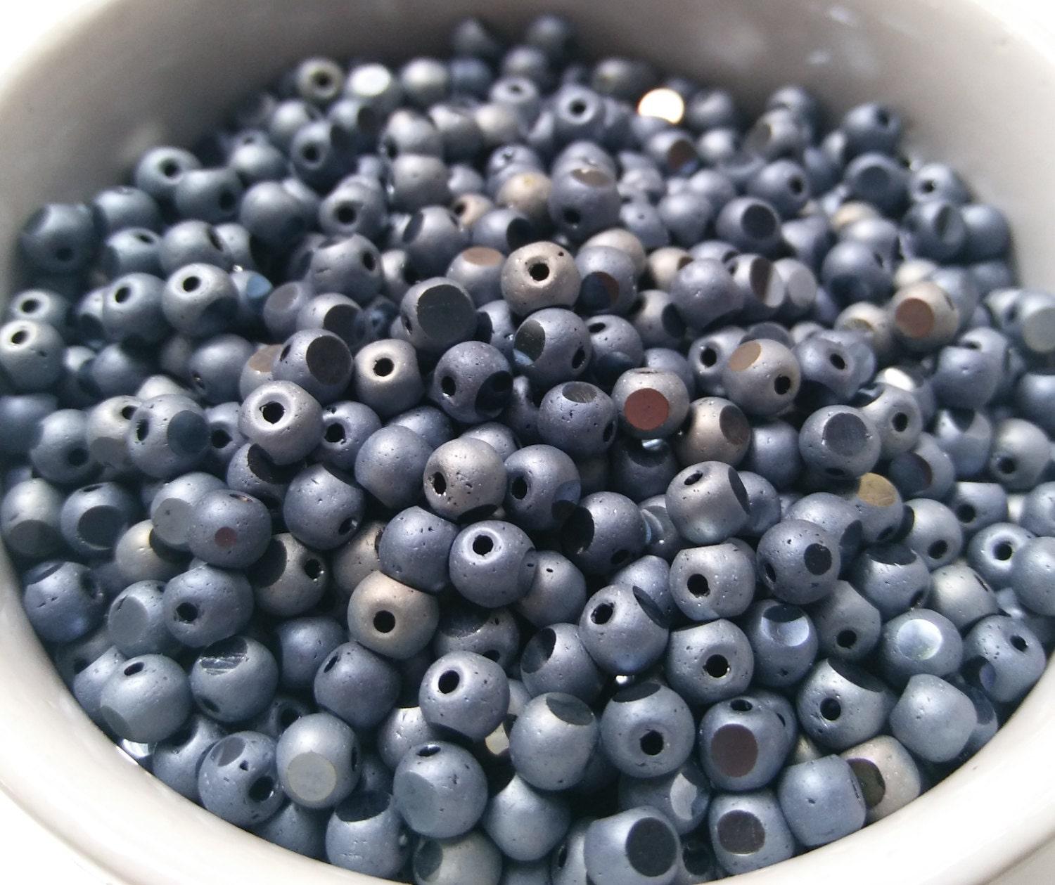 4 MM Charlotte Cut Beads Frosted Metallic Blue Matt 10/20/50/250/500 Grams