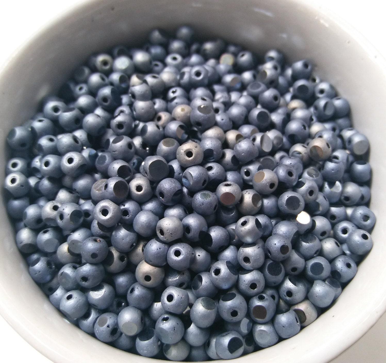 4 MM Charlotte Cut Beads Frosted Metallic Blue Matt 10/20/50/250/500 Grams