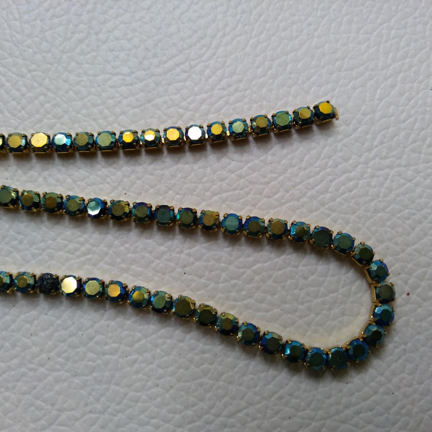 12 SS Close Rhinestone Chain Jet Black AB 3mm 1/2/5/15 Meters
