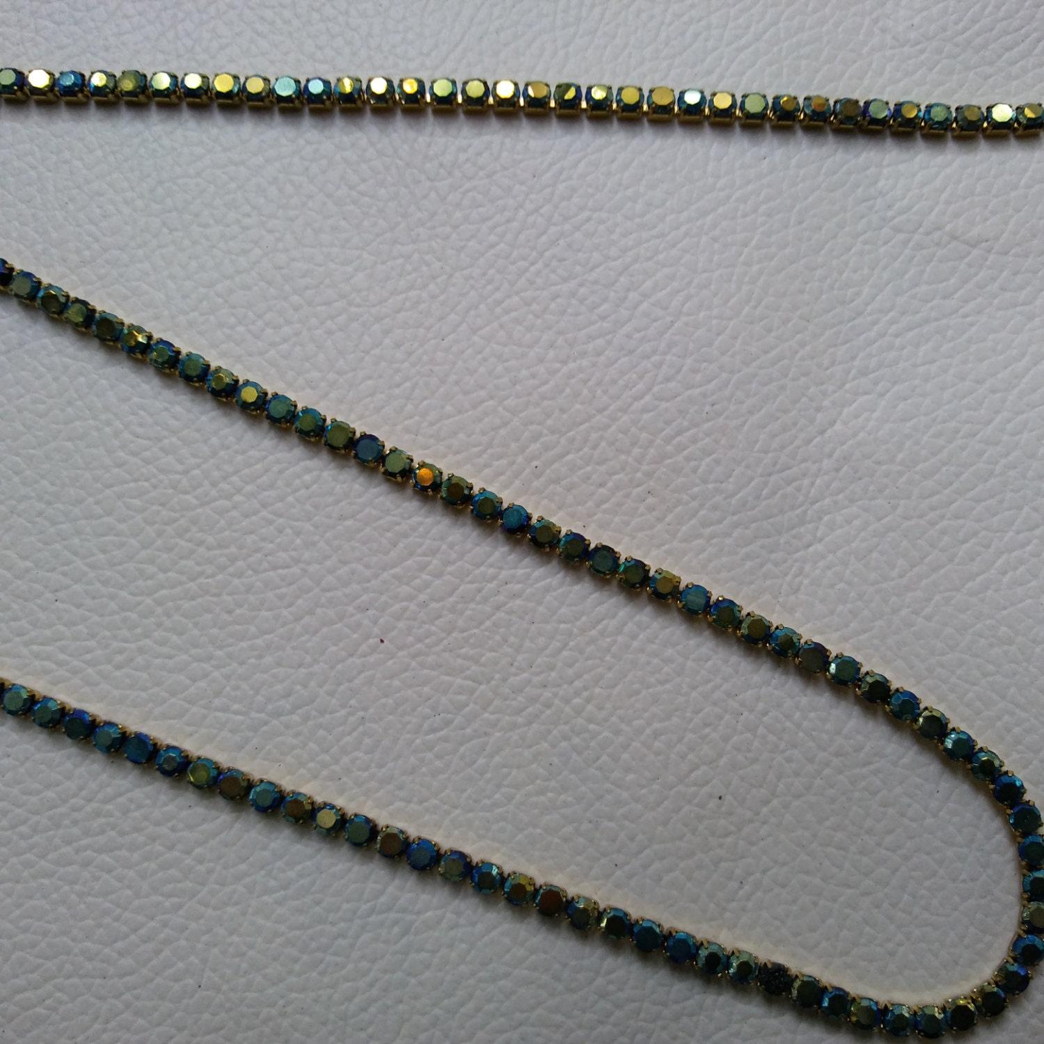 12 SS Close Rhinestone Chain Jet Black AB 3mm 1/2/5/15 Meters