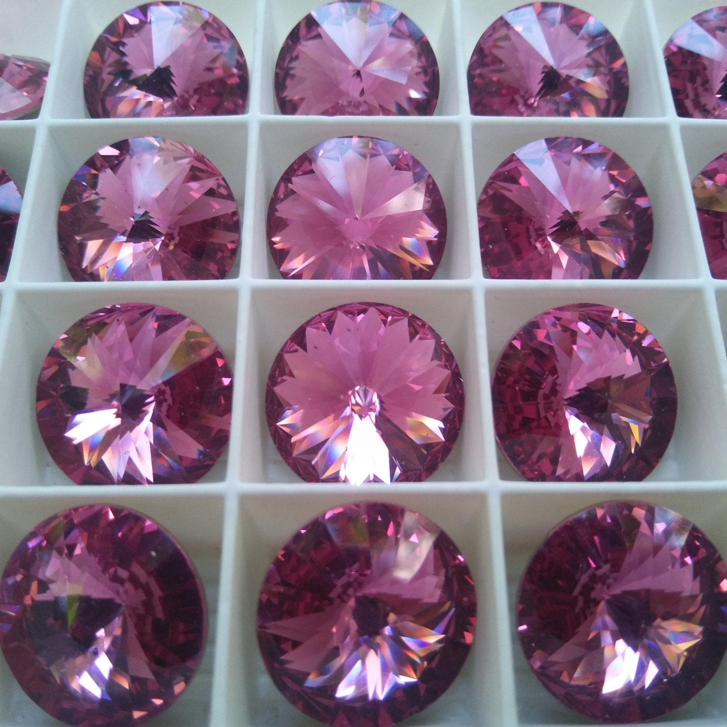 18mm Swarovski 1122 Rivoli ROSE Foiled 2/6 pieces (209) jewelry making stones