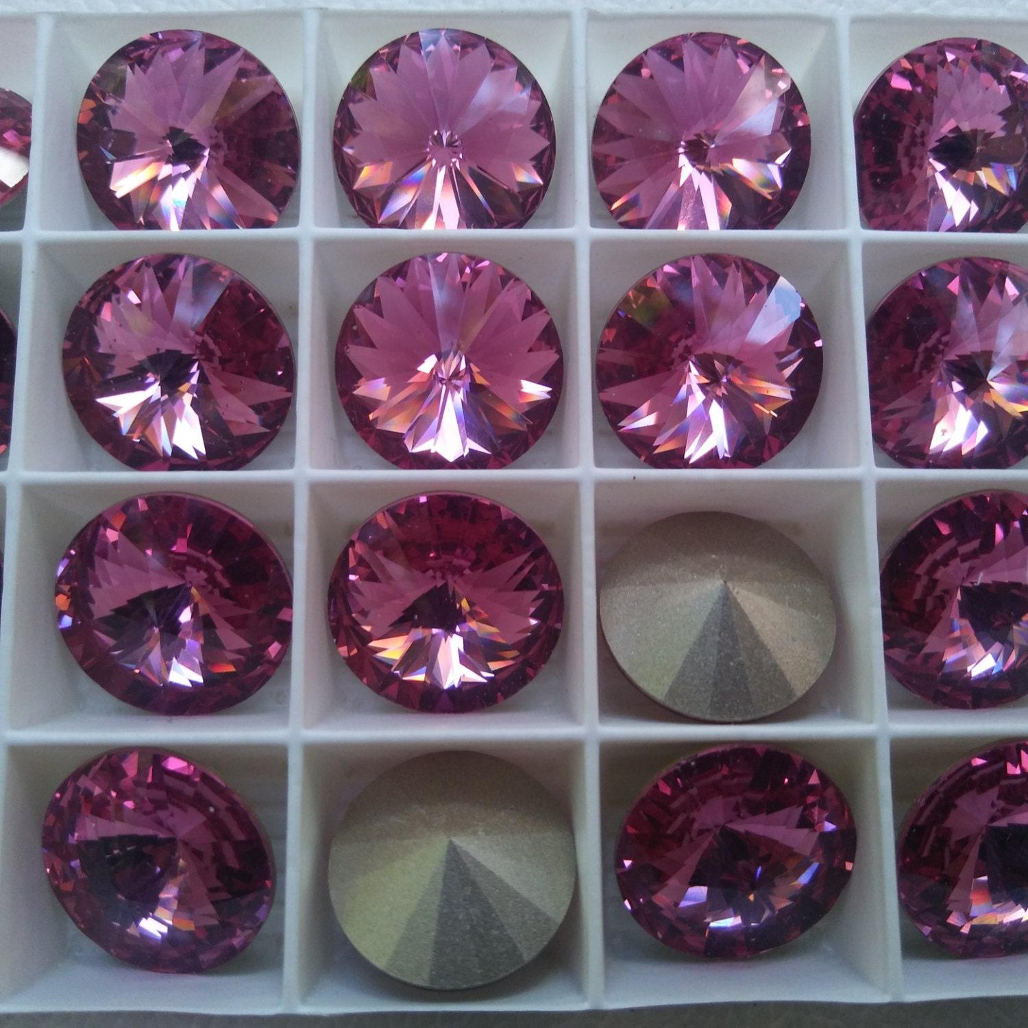 18mm Swarovski 1122 Rivoli ROSE Foiled 2/6 pieces (209) jewelry making stones