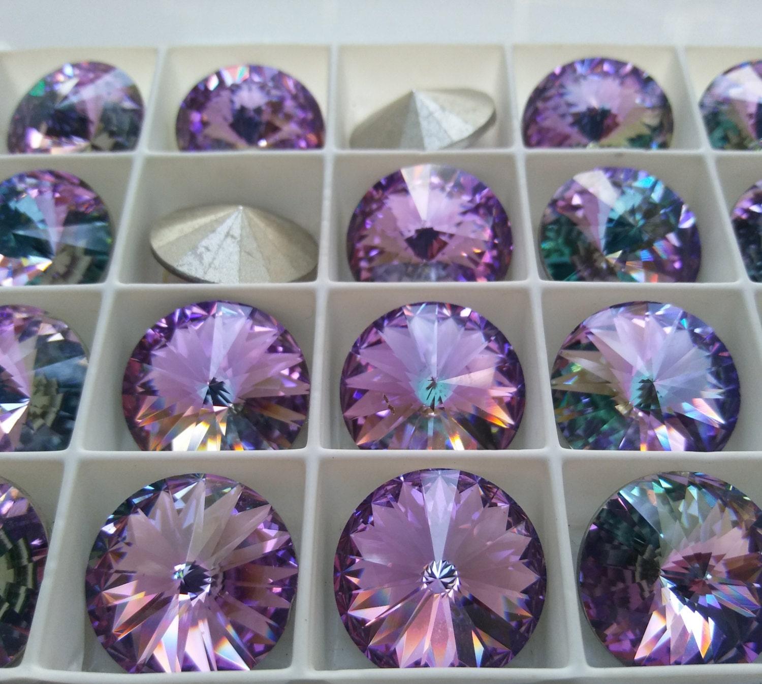 18mm Swarovski 1122 Rivoli Crystal Vitrail Light Foiled 2/6 Pieces 001 VL PREMIUM MATERIALS