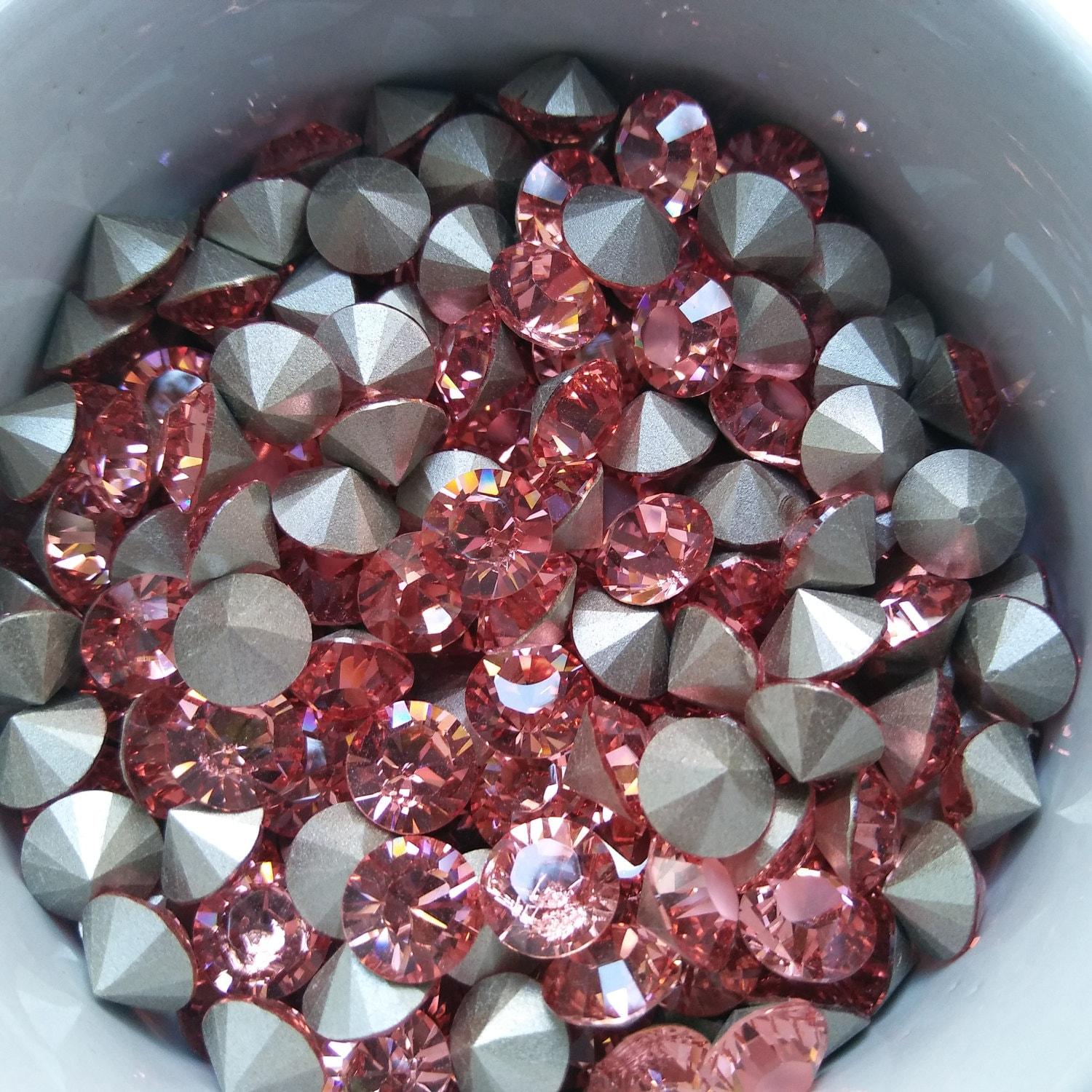 Swarovski 28ss/38ss Chaton Round PADPARADSCHA 6/12/24/100/300/500 Pieces (542)