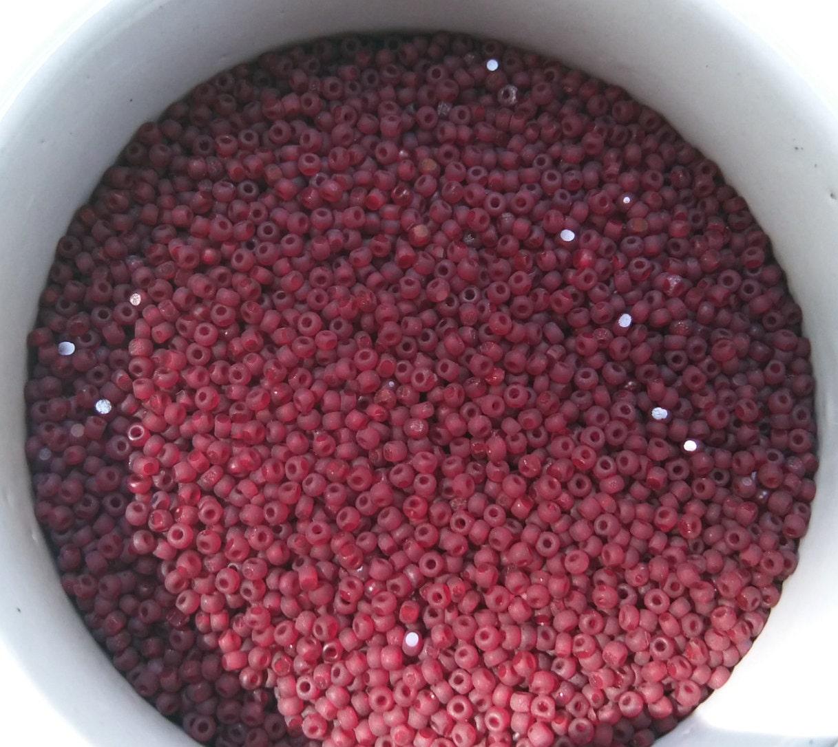 11/0 Charlotte Cut Beads Frosted Garnet 10/20/50/250/500 vintage findings, embroidery materials, craft supply, premium beads, embroidery