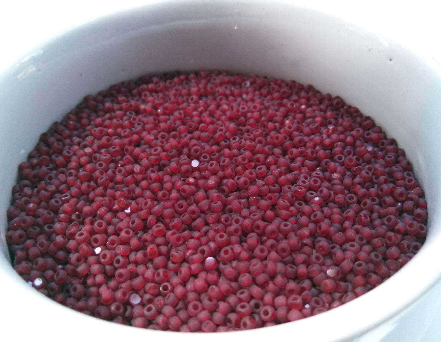 11/0 Charlotte Cut Beads Frosted Garnet 10/20/50/250/500 vintage findings, embroidery materials, craft supply, premium beads, embroidery