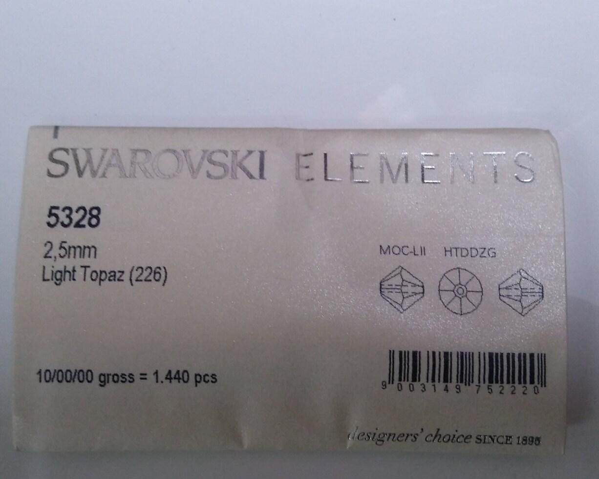 Light Topaz Swarovski Bicone 2.5mm Xillion Cuts 36/72/144/432/1000 Pieces Haute Couture materials