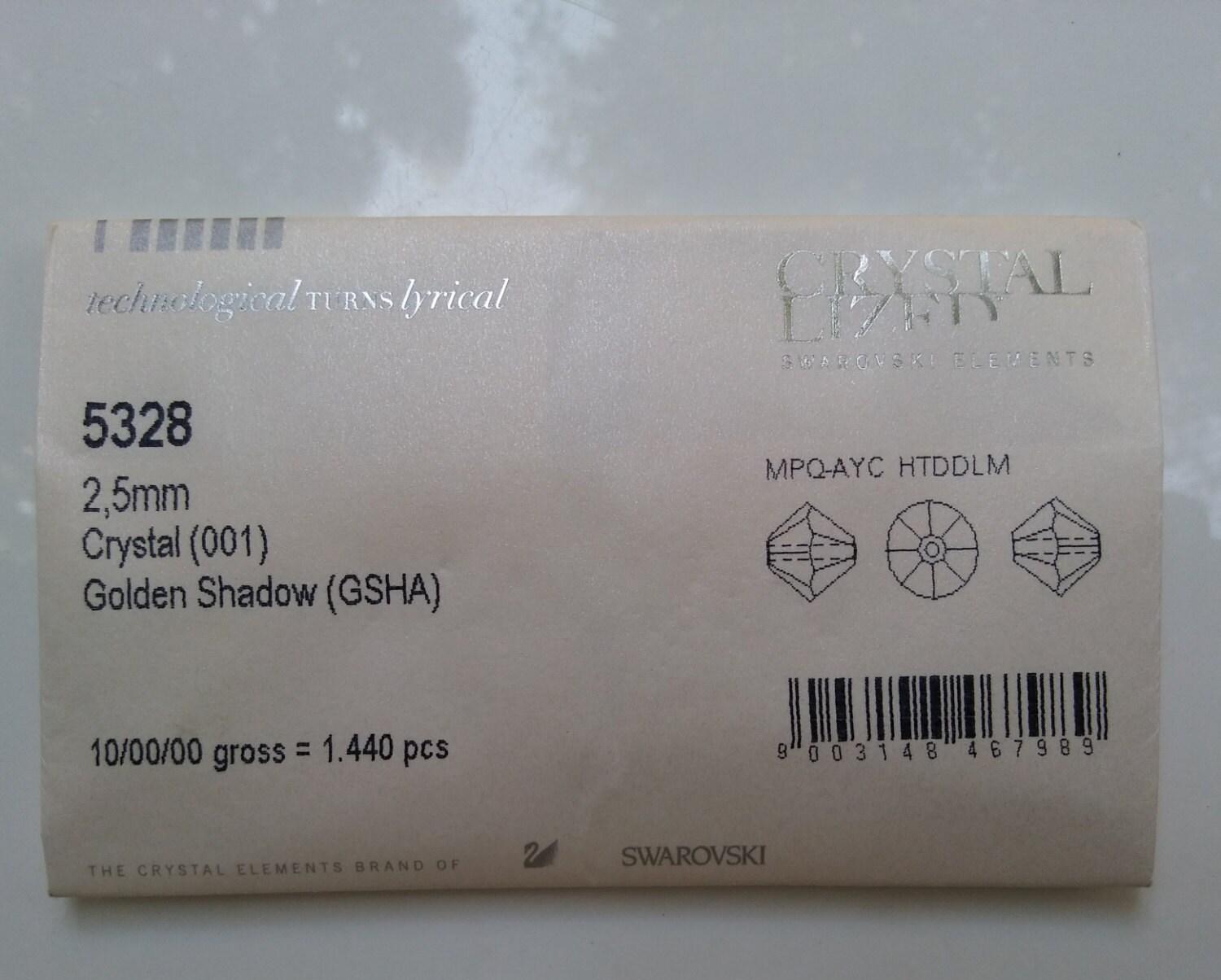 Crystal Golden Shadow (2.5mm) Swarovski Bicone Xillion 36/72/144/432/1000 Pieces 5328 embroidery materials, wedding embellishments, rare
