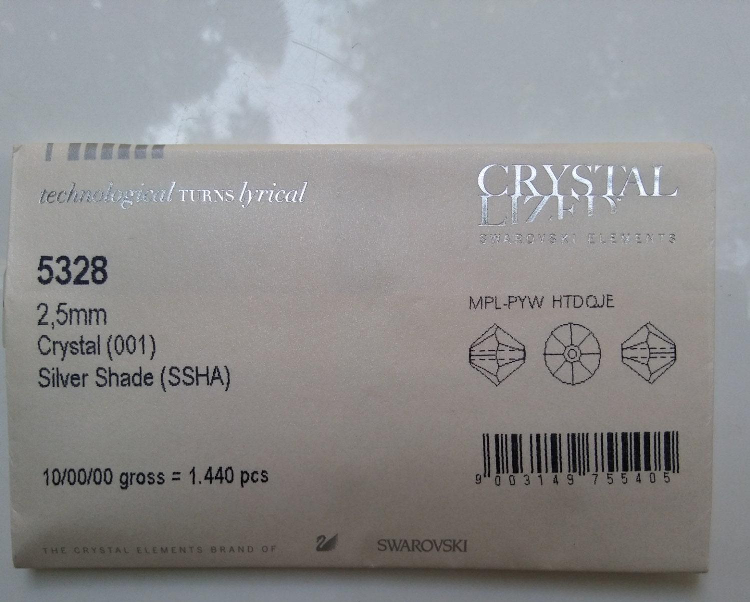2.5mm Crystal Silver Shade Swarovski Bicone Xillion 36/72/144/432/1000 Pieces 5328 Jewelry findings, embroidery materials, jewelry making