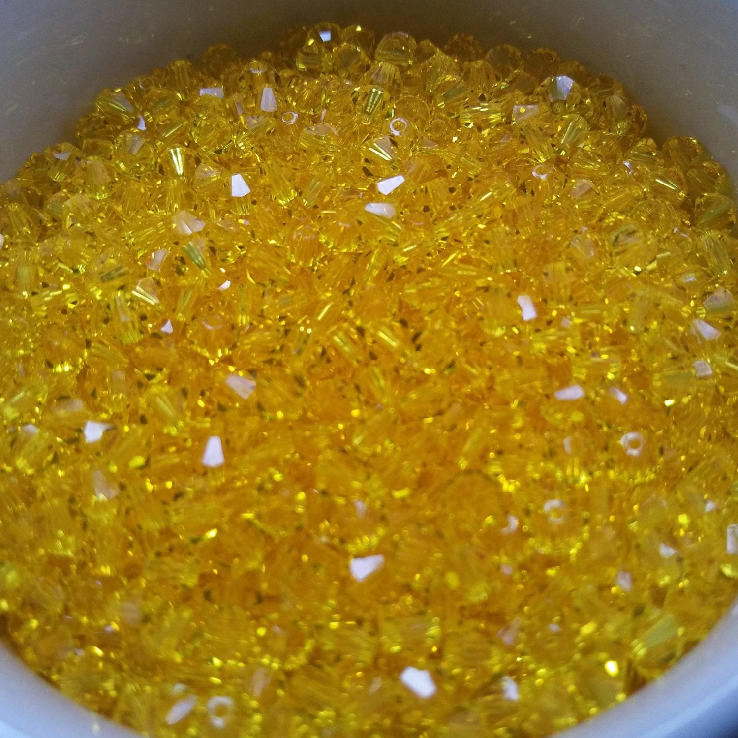 6MM Citrine Swarovski Bicone Beads 20 Gross (2880 Pieces) (249) embroidery materials, jewelry making, rare beads, wedding decorations, rare