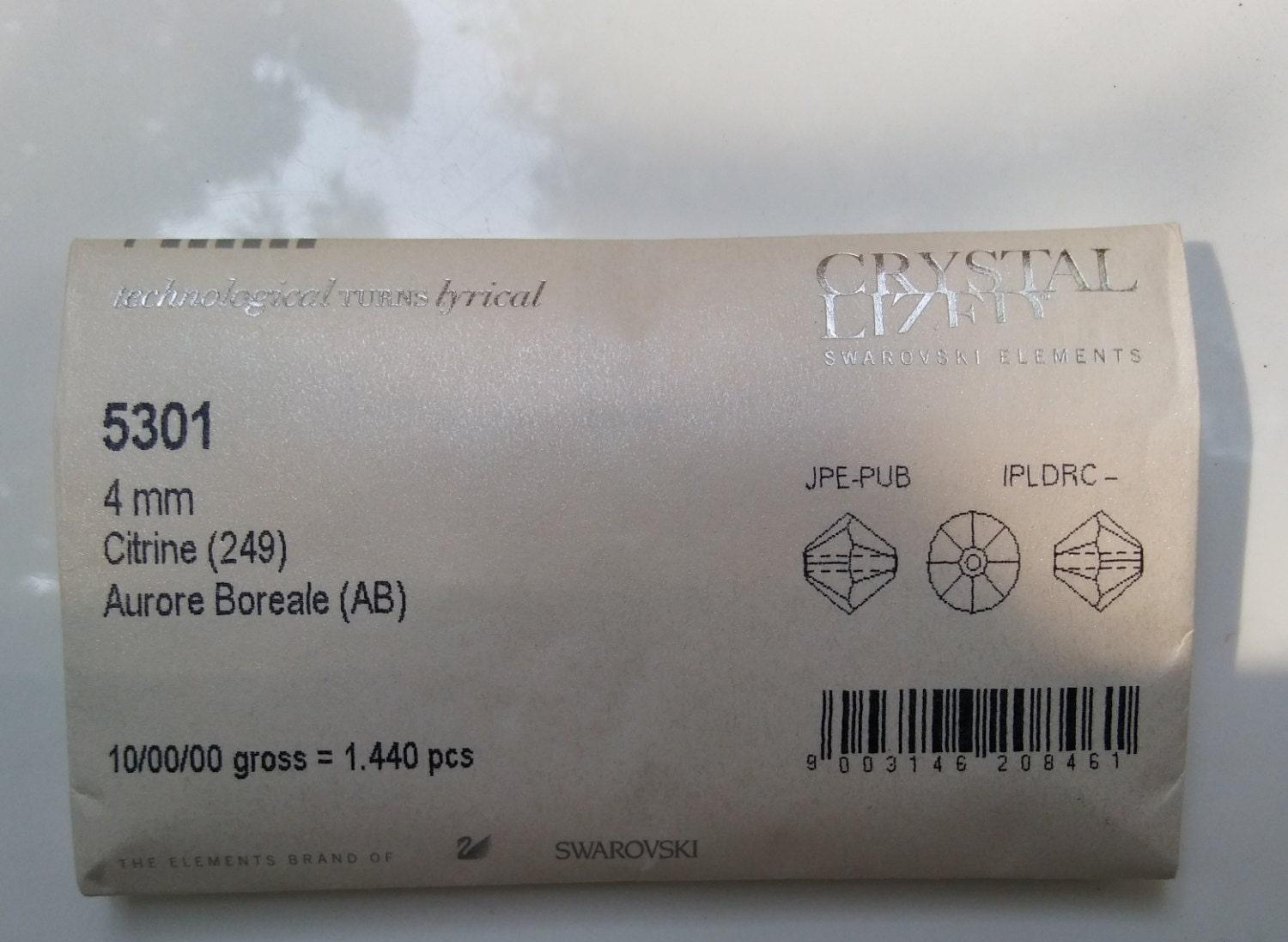 4mm Citrine Aurore Boreale Swarovski Bicone Cuts AB beads 36/72/144/432/720 Pieces rainbow beads, jewelry making, couture embellishments