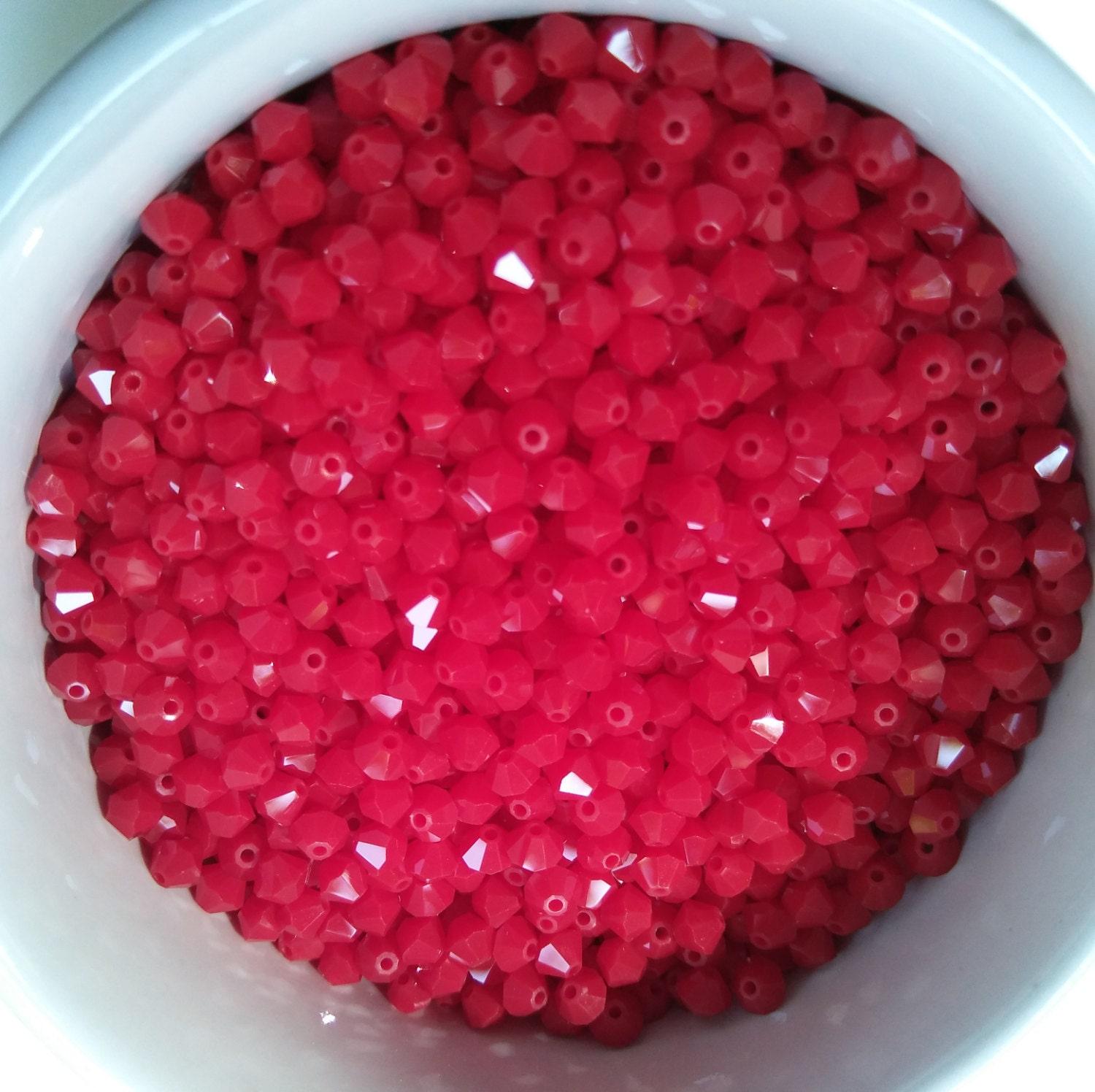 3mm Dark Red Coral Swarovski Bicone beads 36/72/144/432/720 Pieces (396) Jewelry findings, embroidery materials, jewelry making, craft