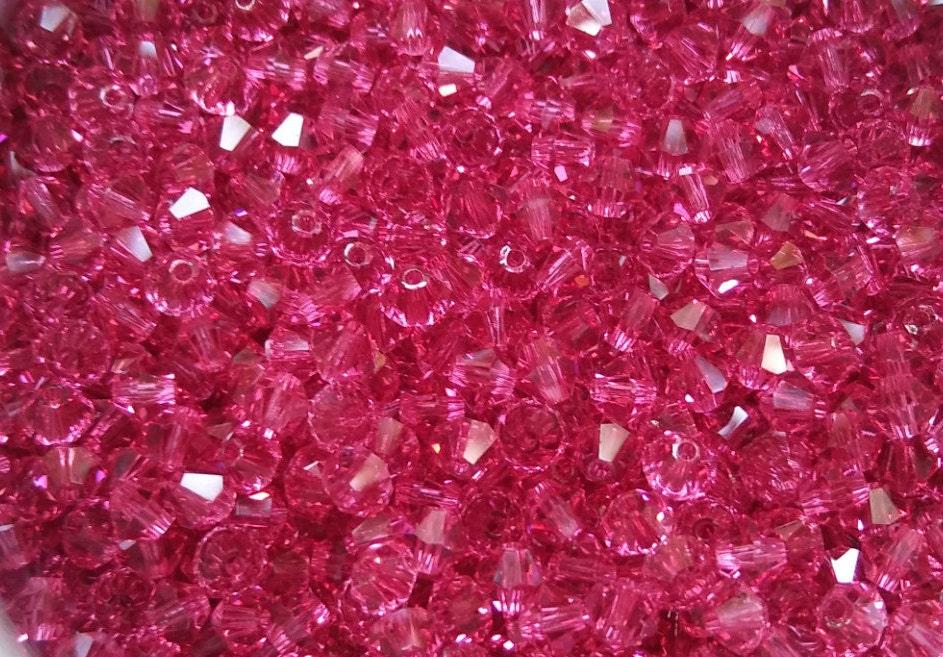6mm Indian Pink Swarovski Bicone 20 Gross (2880 Pieces) (289) Jewelery making beads Rare findings, craft supplies, vintage embellishment