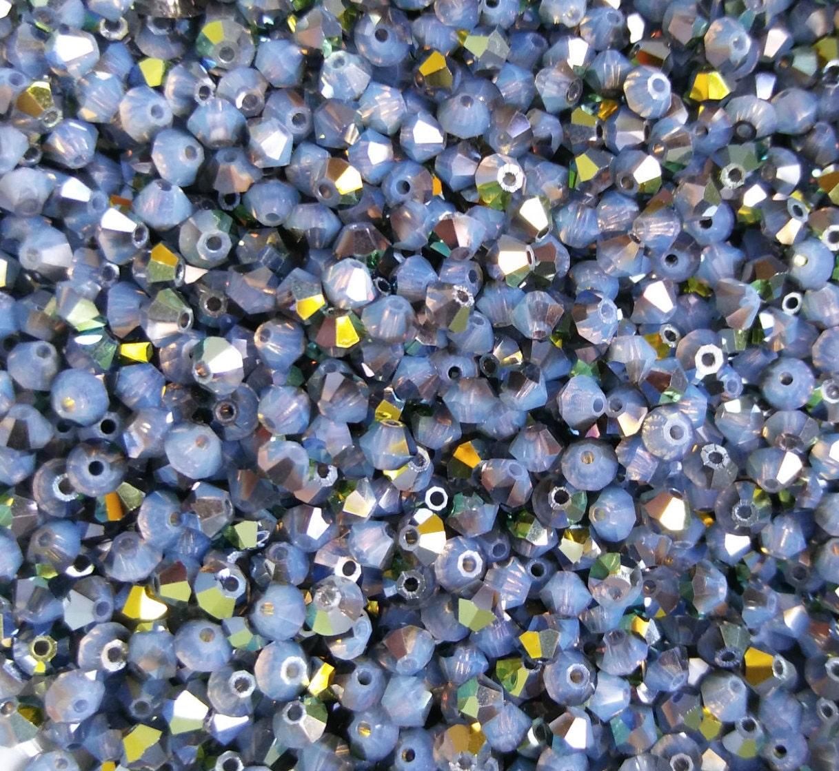 5/6mm White Opal Star Shine Swarovski Bicone Cuts 20 Gross / 25 Gross Rare findings, jewelry making, craft supplies, embellishment