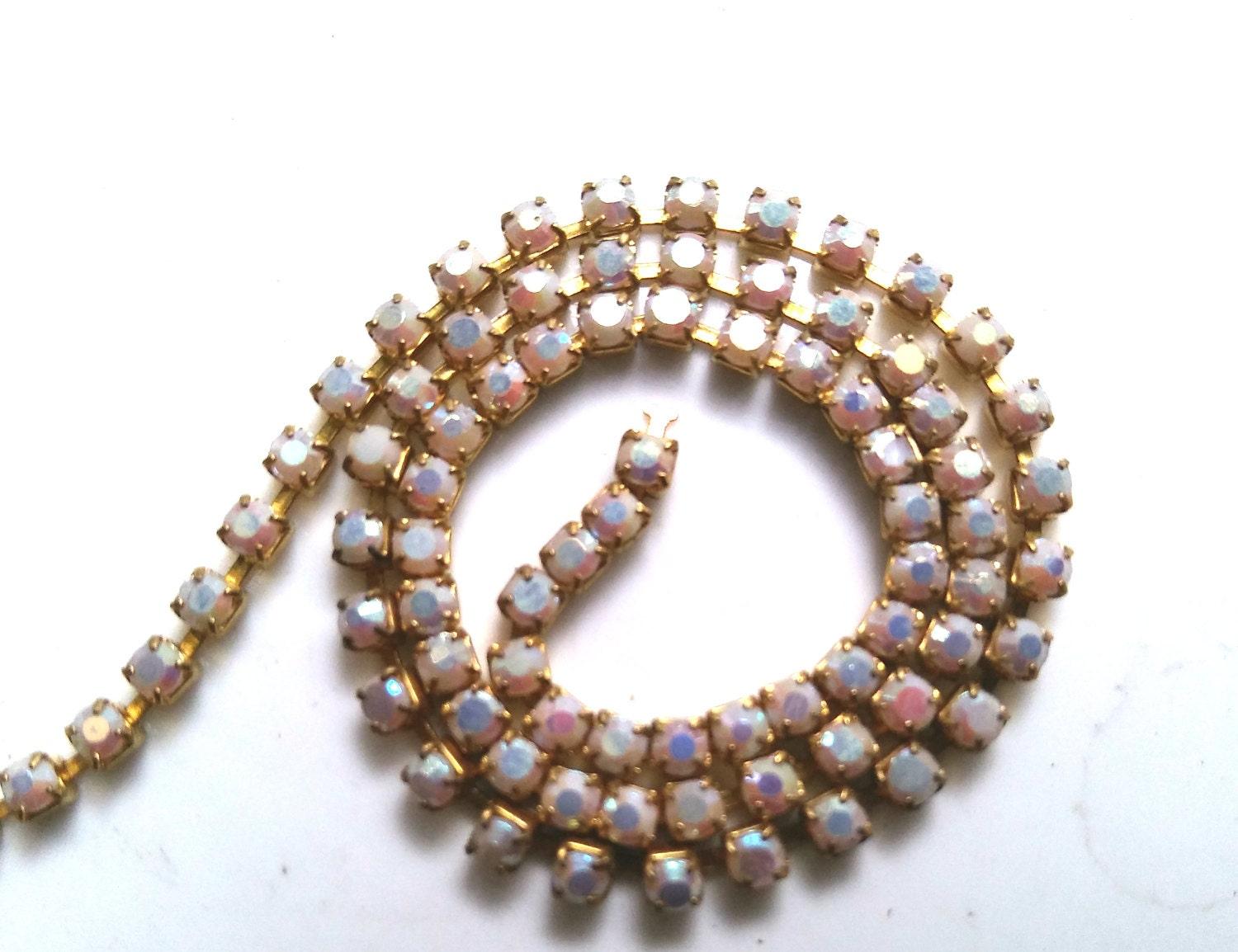 6SS Rhinestone Chain Vintage Glass Chalk White Aurore Boreale 2mm 1/2/5/15 Meters Wedding Bridal Supplies|Jewelry Making|Decoration, vintage