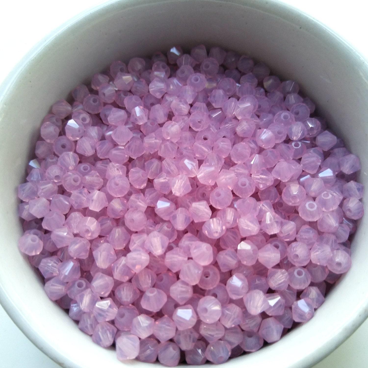 Brick Pink Opal Rose Genuine Czech Bicone (4mm) 36/72/144/432/720 Pieces (71010) rare findings, embroidery materials, vintage beads