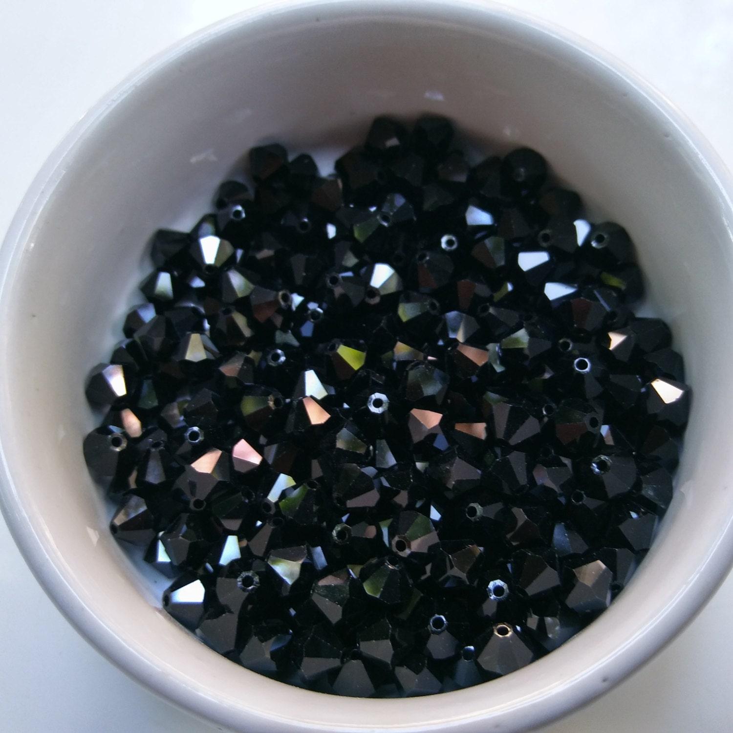 6/8 MM Jet Black Swarovski Bicone Beads 12/24/36/72/144/288 Pieces (280) Gowns embellishments