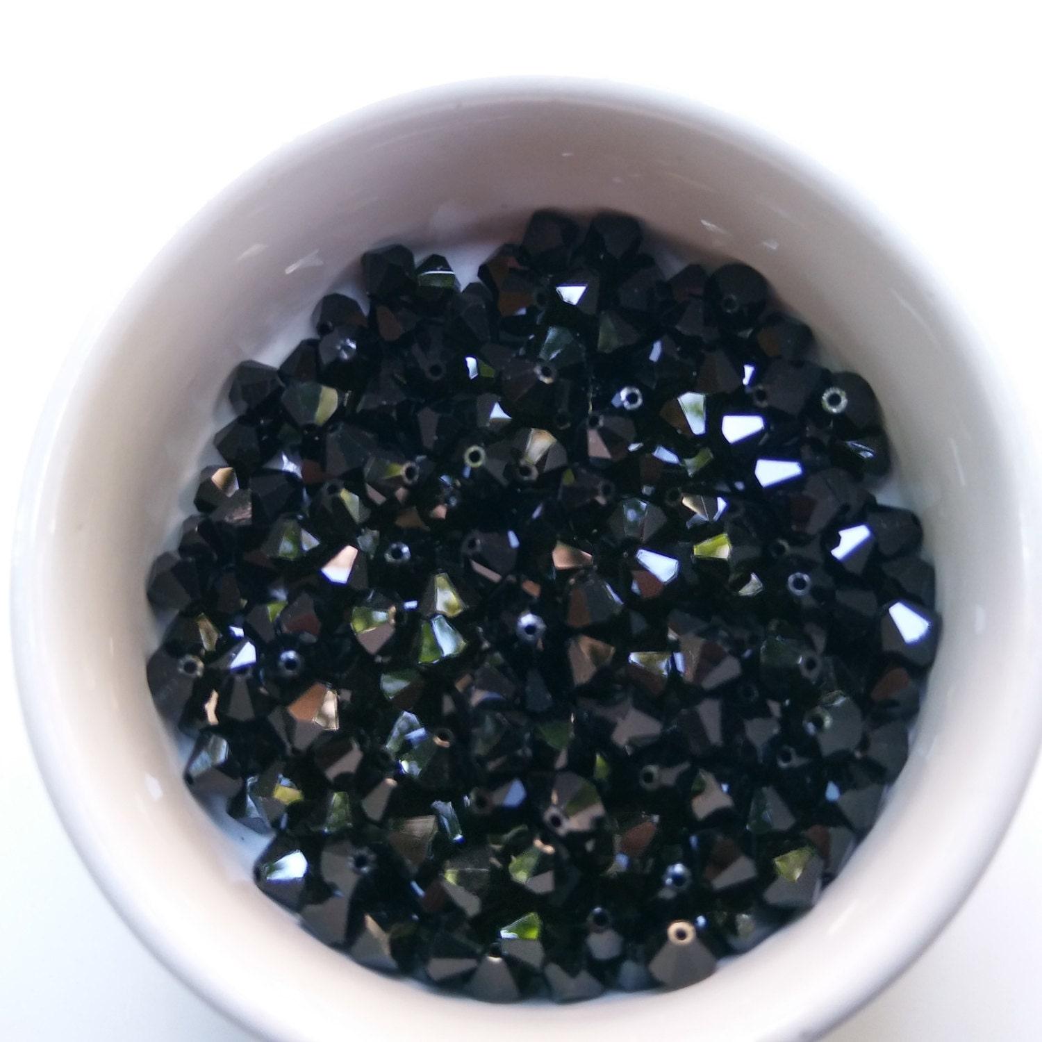 6/8 MM Jet Black Swarovski Bicone Beads 12/24/36/72/144/288 Pieces (280) Gowns embellishments