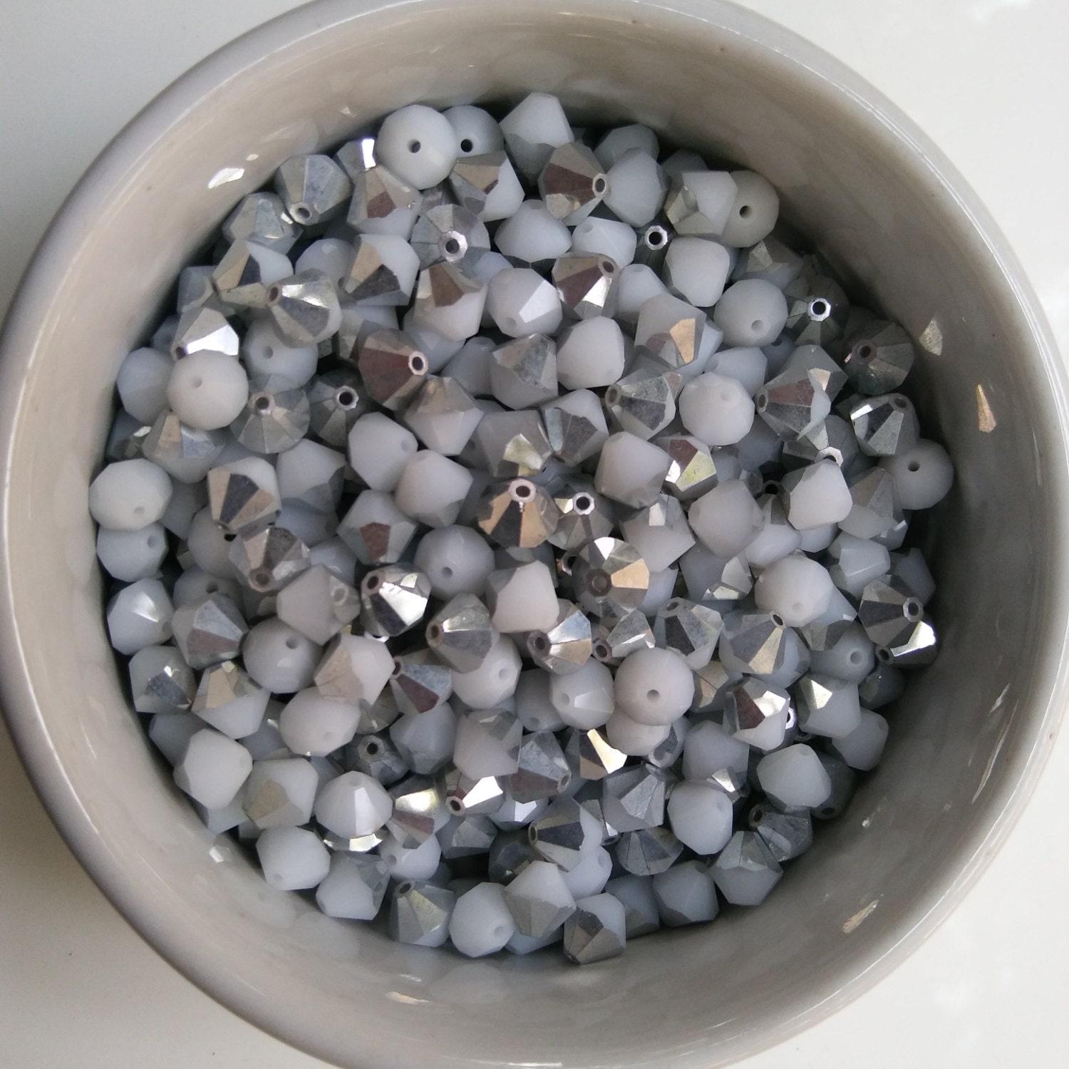 6 MM White Alabaster Cal Swarovski Bicone Beads Cuts 12/24/36/72/144/288 Pieces (281) embroidery materials, jewelry making, rare beads