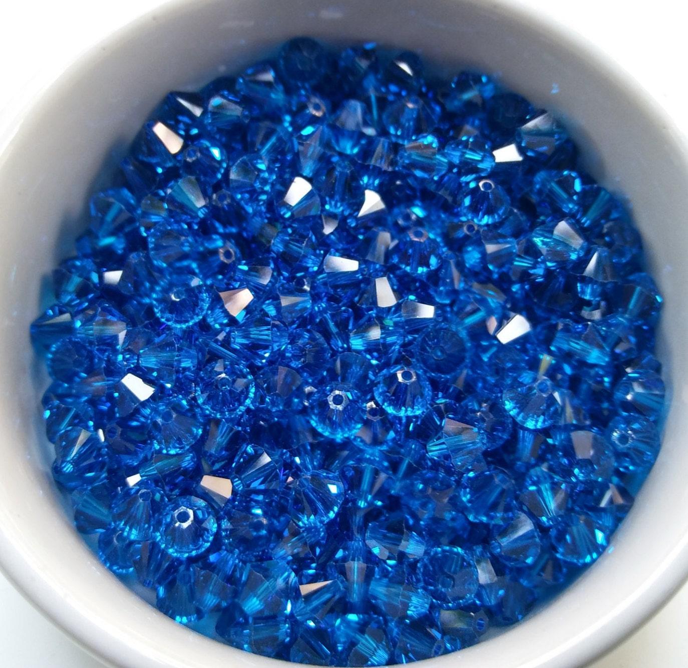 6mm Capri Blue Swarovski Bicone 20 Gross (2880 Pieces) (243) embroidery materials, rare jewelry findings, craft supplies, premium findings