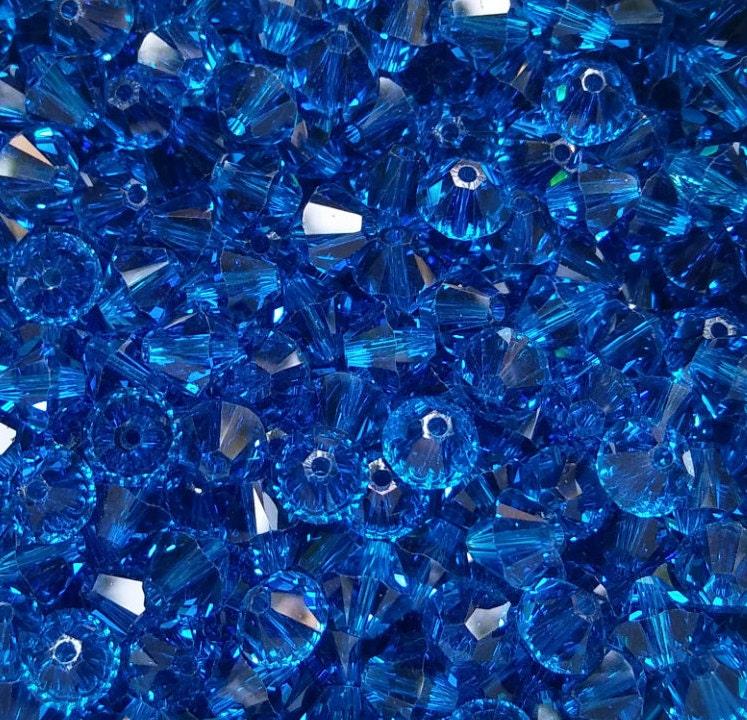 6mm Capri Blue Swarovski Bicone 20 Gross (2880 Pieces) (243) embroidery materials, rare jewelry findings, craft supplies, premium findings