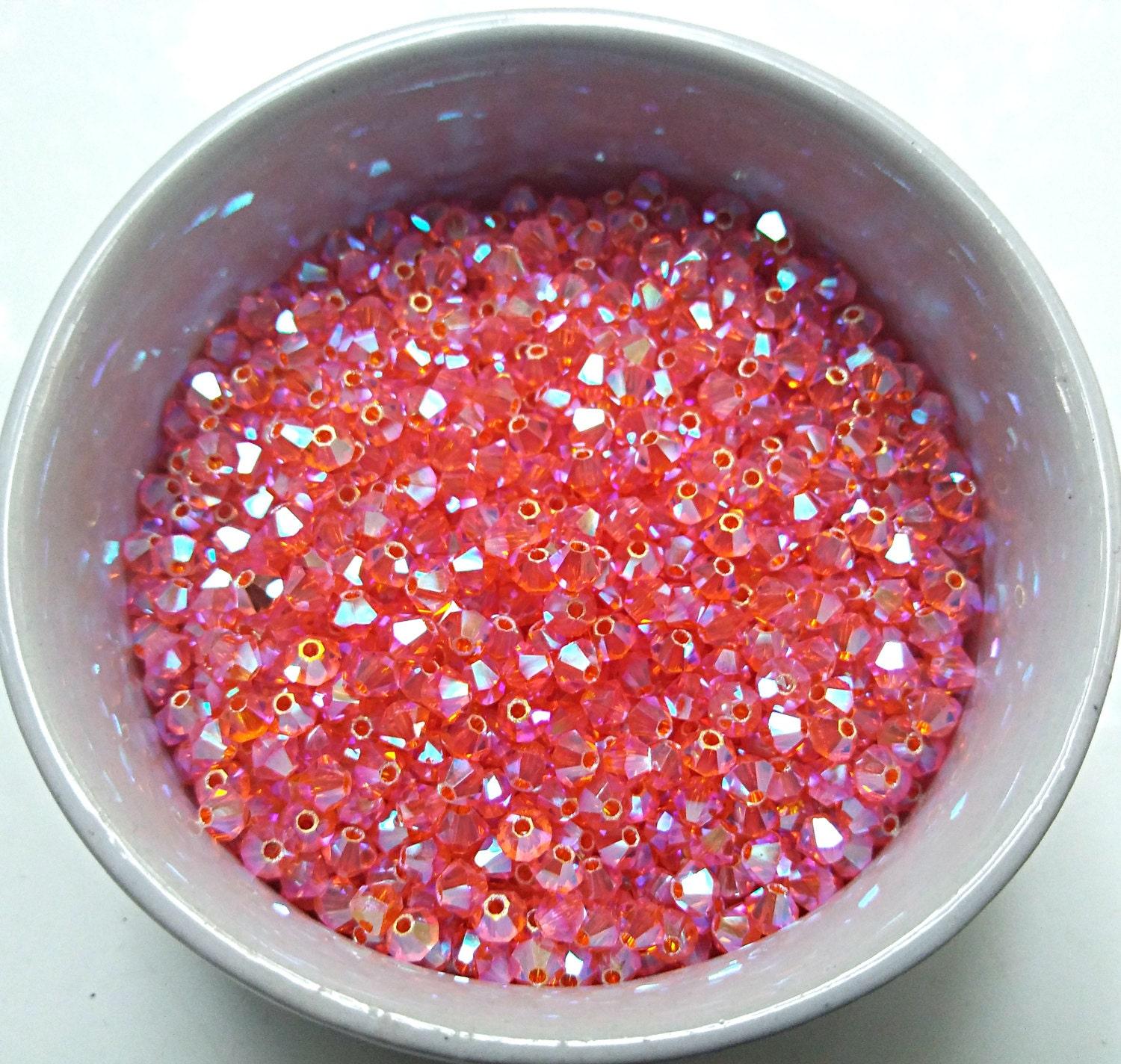 Swarovski (3/4mm) Sun AB 2X FC Bicones Rainbow Beads 36/72/144/432/720 Pieces jewelry making rare findings, embroidery materials, couture