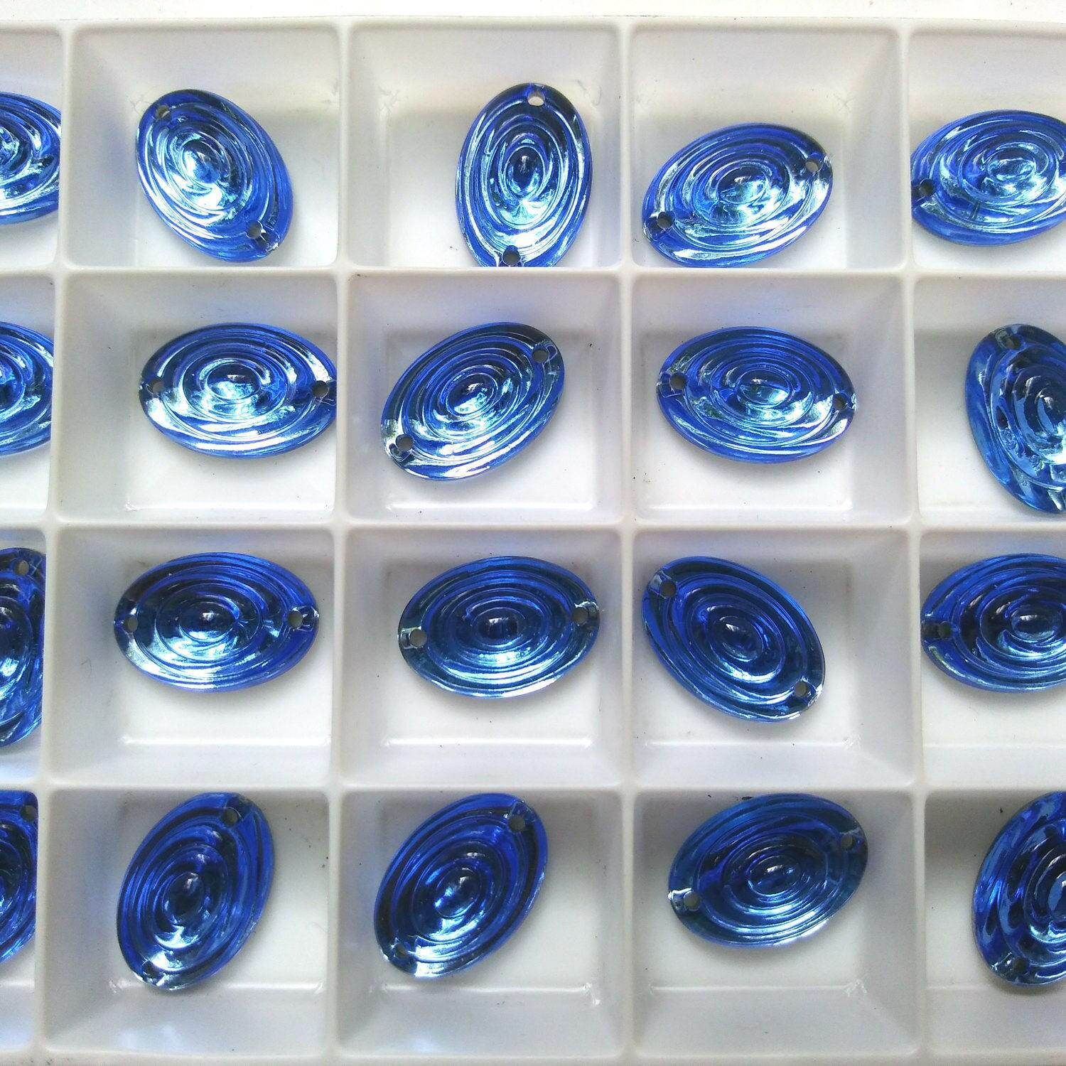 16x11mm Rare Vintage Swarovski Oval Swirl 2 HOLE Sew-On Rhinestones 2/6/12/36 pieces (5 COLORS)