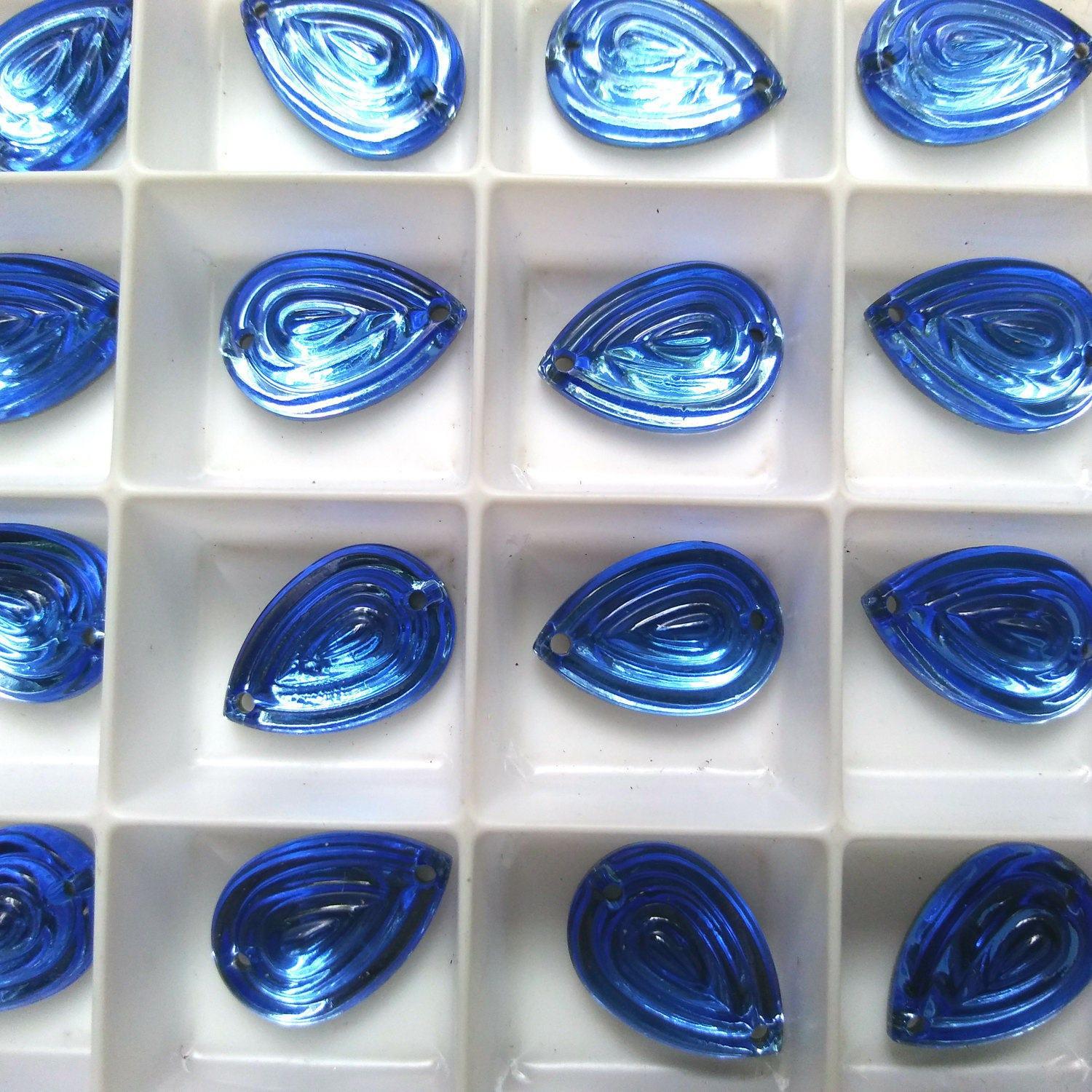 16x11mm Rare Vintage Swarovski Pear Swirl 2 HOLE Sew-On Rhinestones 2/6/12/36 pieces