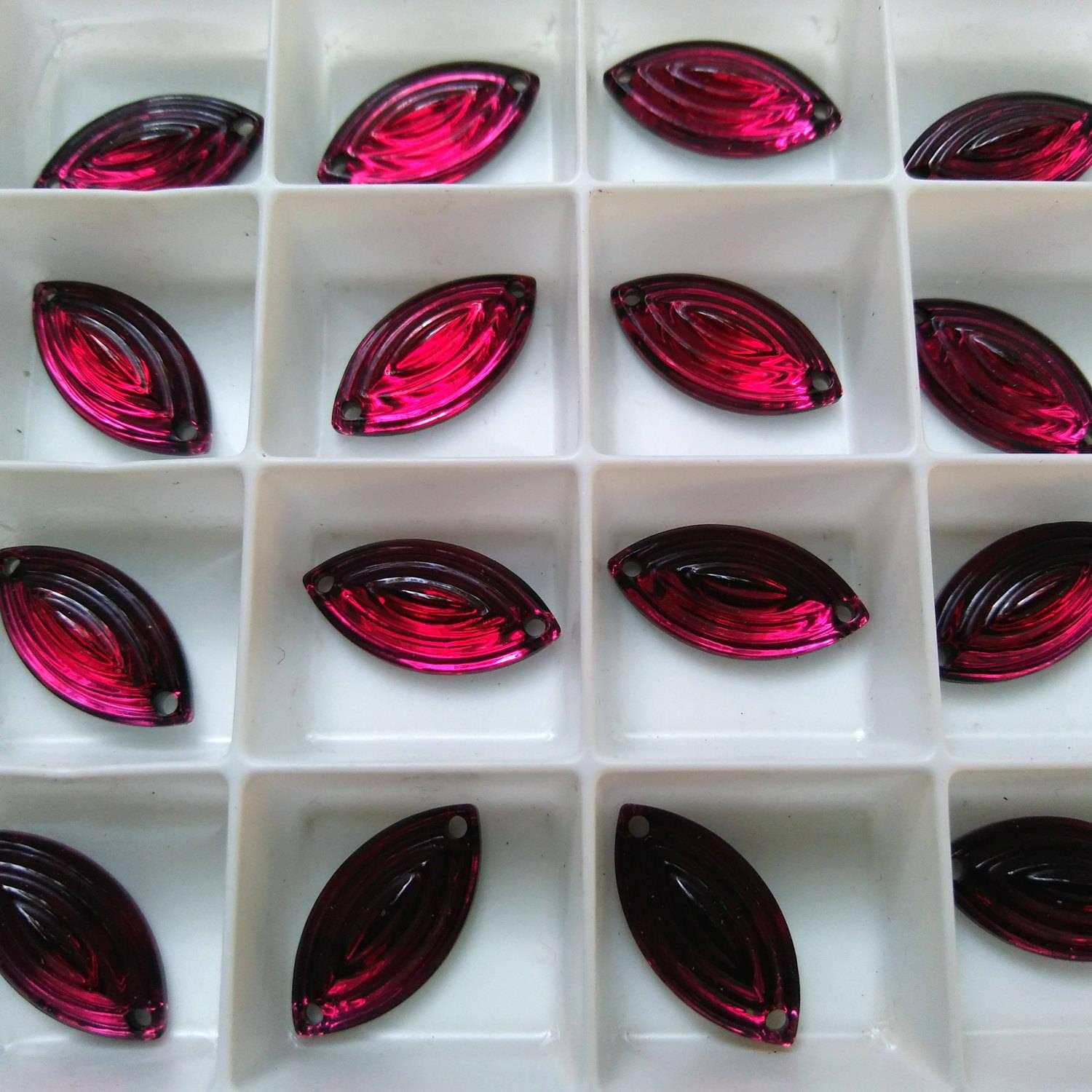 18x9mm Navette Rare Vintage Swarovski Swirl 2 HOLE Sew-On Rhinestones 2/6/12/36 pieces (7 COLORS)