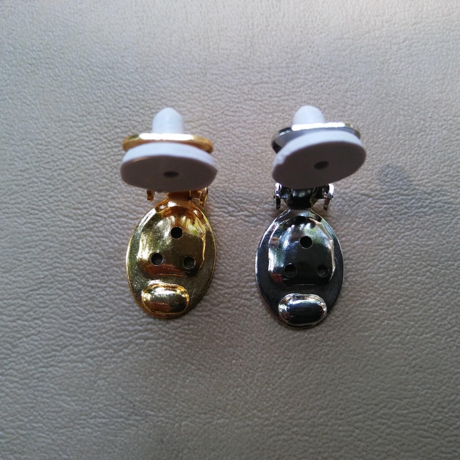 Clip-on Earrings Base Oval fits Oscar styled Earrings high quality 18x13mm base oval settings in Gold/Rhodium