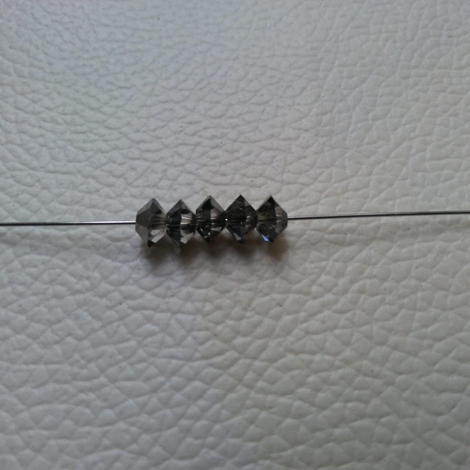 5x3mm Crystal Silvernight Preciosa Flat Bicone Spacer Beads 20/72/144/432/1000 Pieces jewelry making, vintage rare findings, premium beads