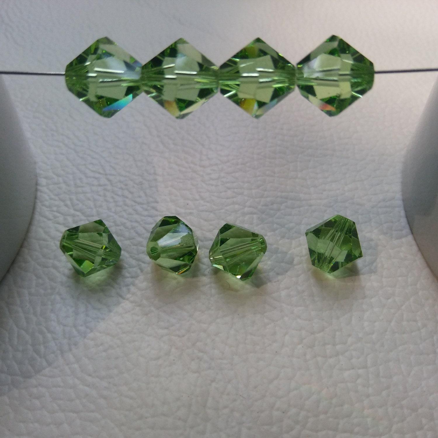 10mm SWAROVSKI, Rare Bicones Austrian, Aquamarine AB/Crystal/Jet Nut/Peridot/Crystal Blue Shade/Crystal Silver Night vintage rare beads