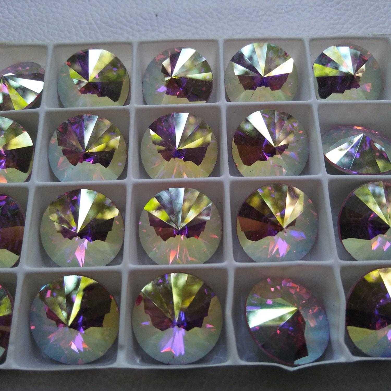 18mm Swarovski 1122 Rivoli Rose Aurore Boreale Foiled 2/6 Pieces PREMIUM MATERIALS