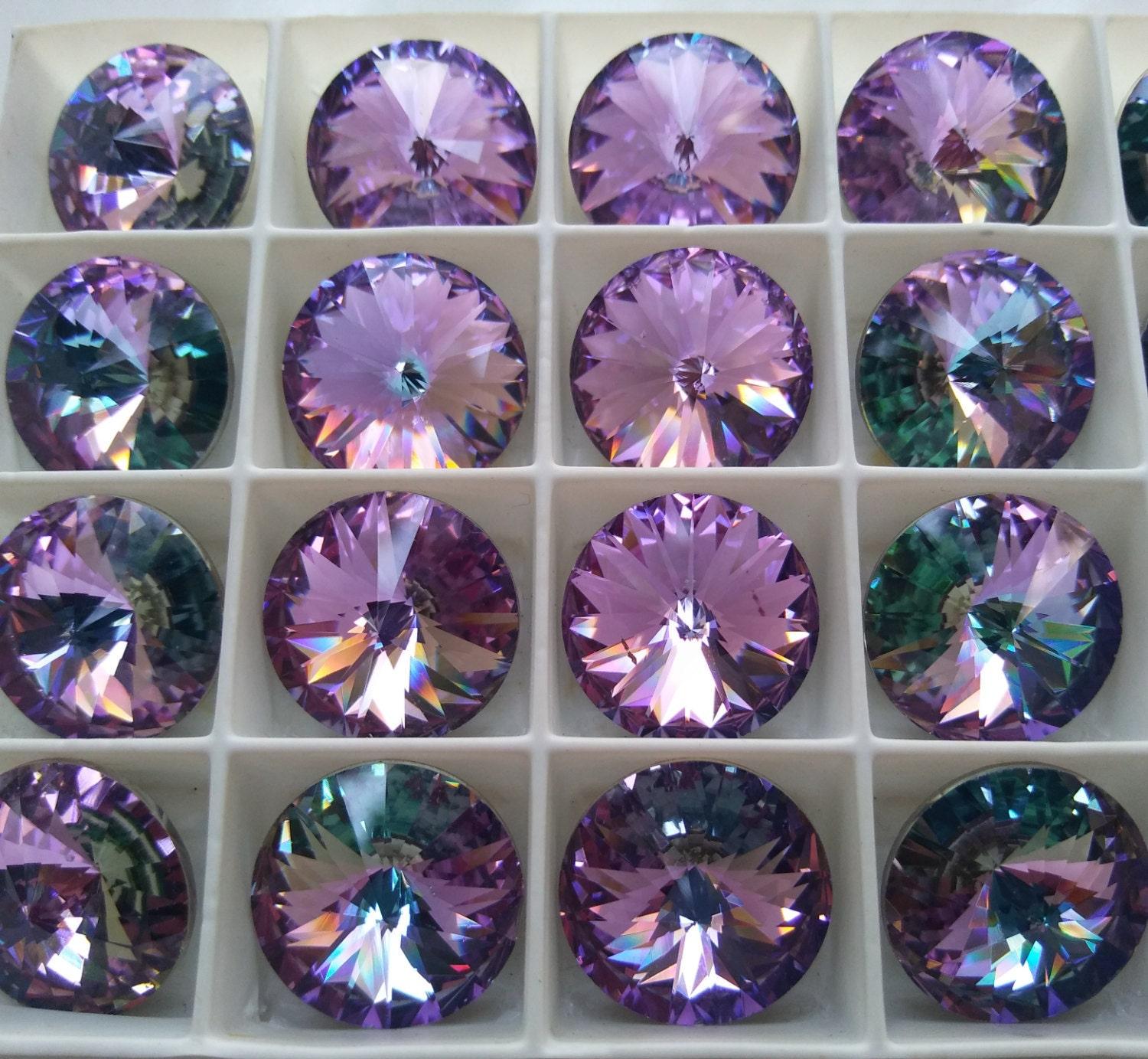 18mm Swarovski 1122 Rivoli Crystal Vitrail Light Foiled 2/6 Pieces 001 VL PREMIUM MATERIALS