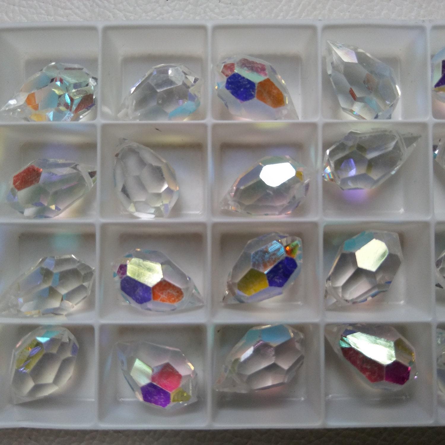 Vintage Swarovski crystal Drops 12 x 20 MM Fancy Crystal drops 1/5 Pieces vintage premium findings, jewlery making, earring findings, drops