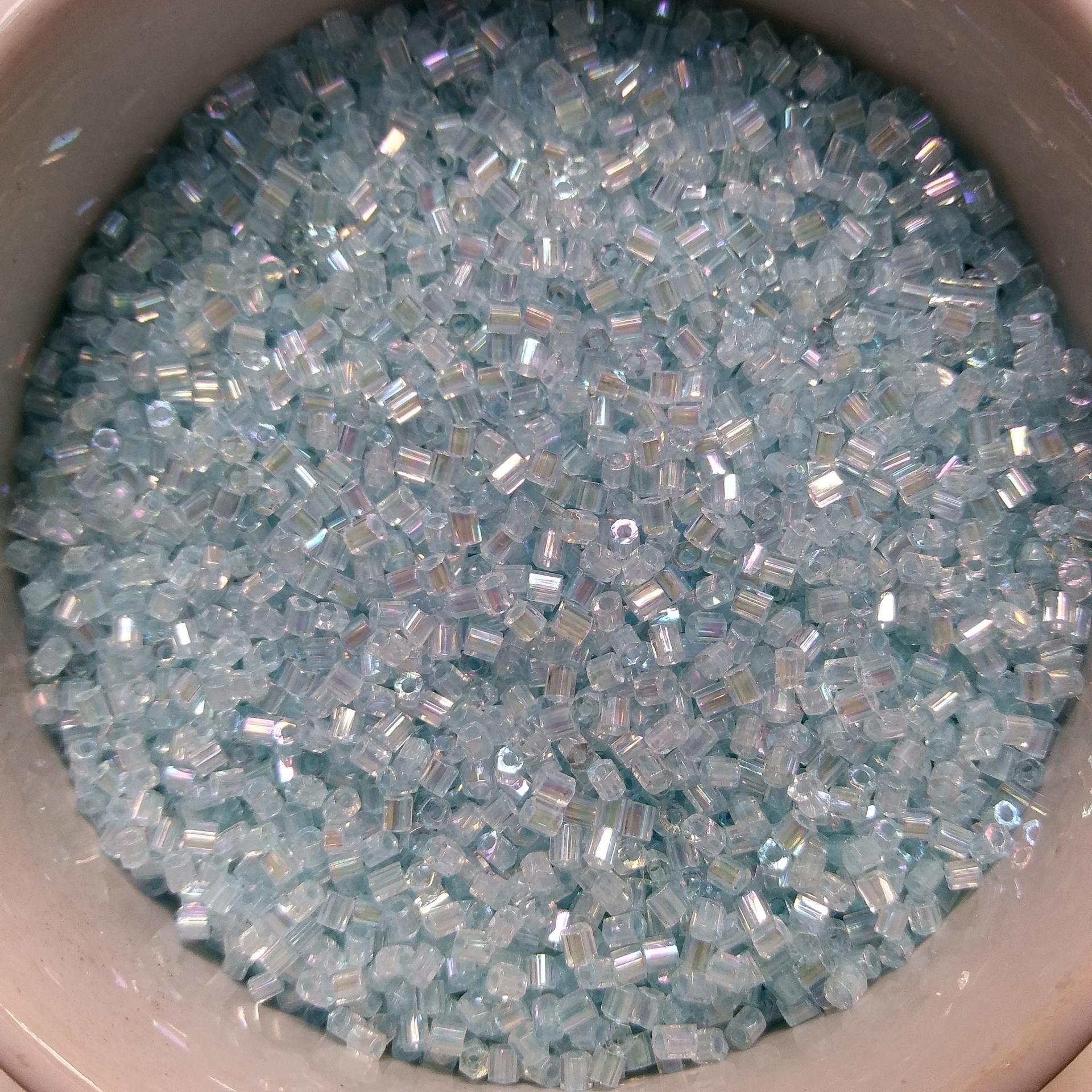 10/0 MATSUNO HEXAGON 2 Cuts Transparent Turquoise Rainbow seed beads Vintage Japanese Beads 10/50/100/450 Grams
