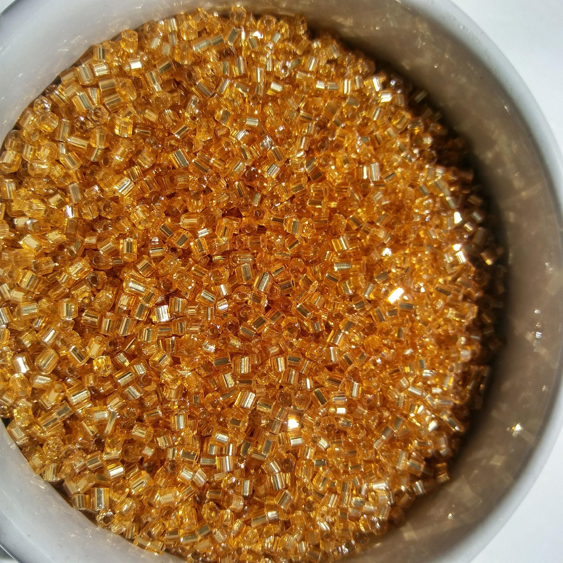 10/0 2 Cuts Premium Medium Topaz Silver Lined Seed Beads Vintage Czech Beads 50/100/200 Grams