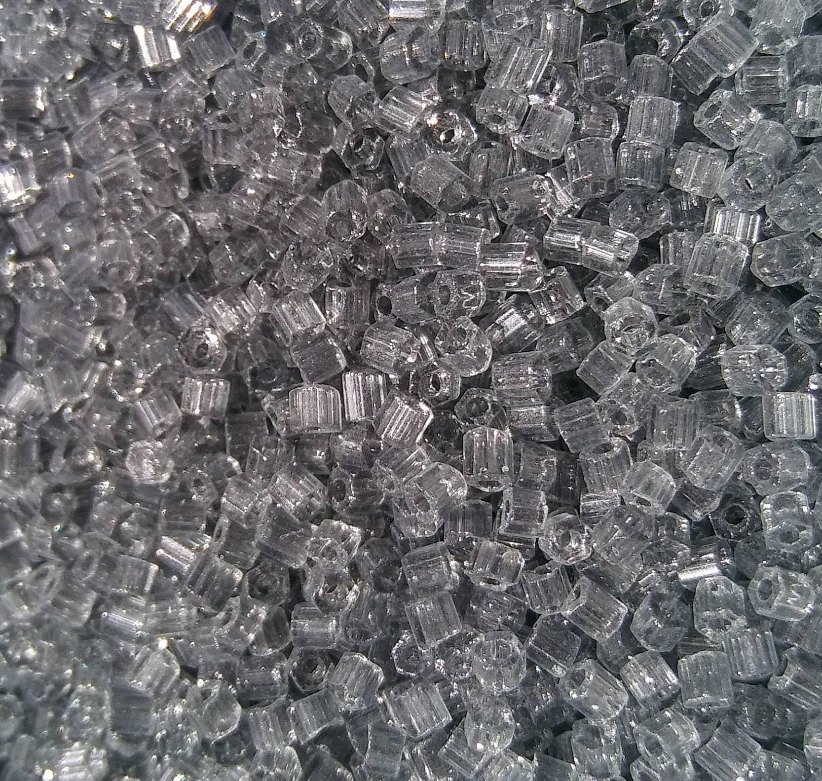 10/0 2 Cuts Smoke Grey Transparent seed beads Vintage Czech Beads 50/100/500 Grams