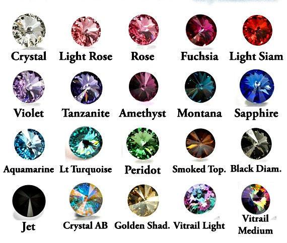14mm Swarovski 1122 Rivoli Crystal Foiled in 24 Colours 2/4/12/24 Pieces Jewelry parts