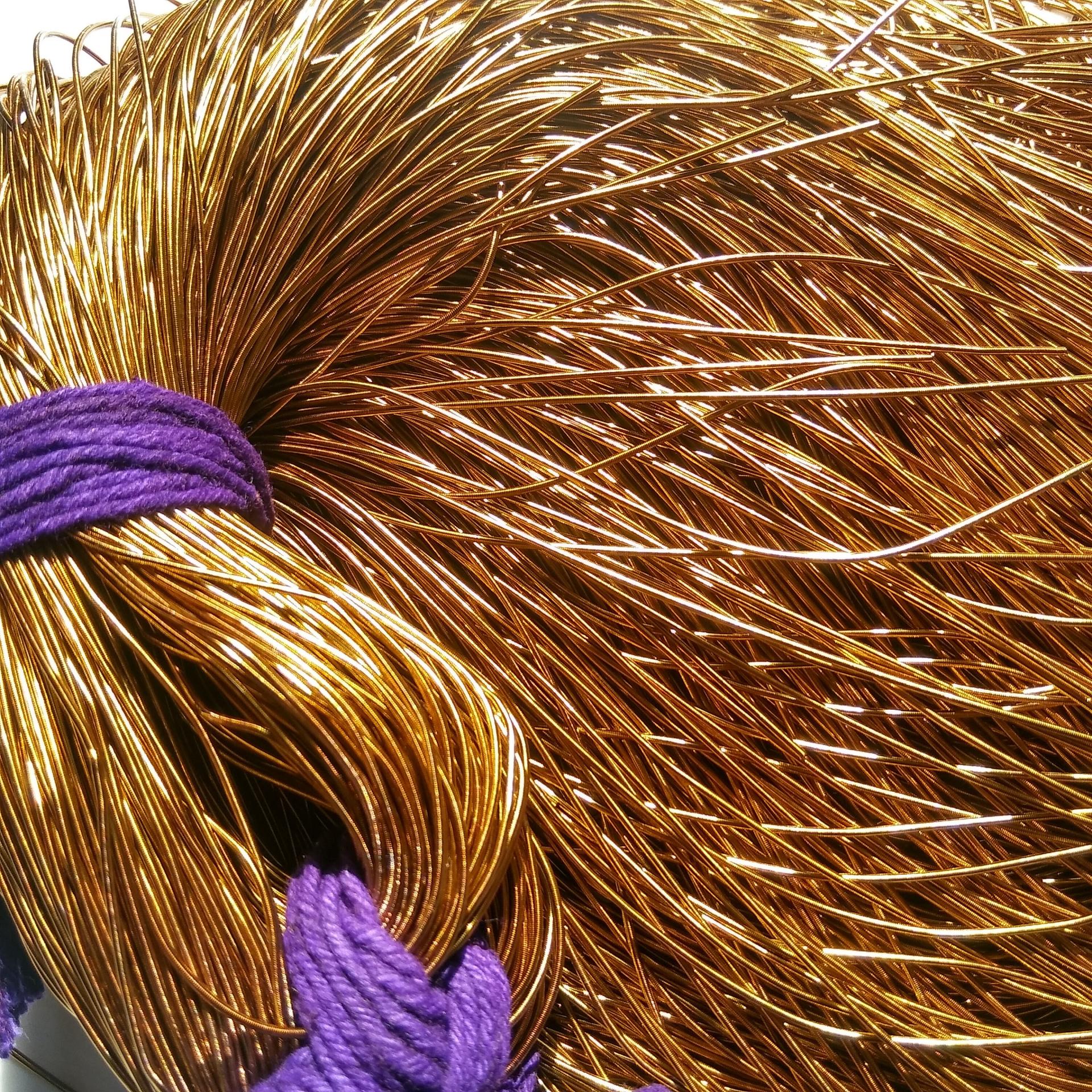 Light Antique Copper Metallic French Wire, Bullion Wire, Gimp Wire 50/100/200/400 Grams, embroidery materials, couture threads, metallic